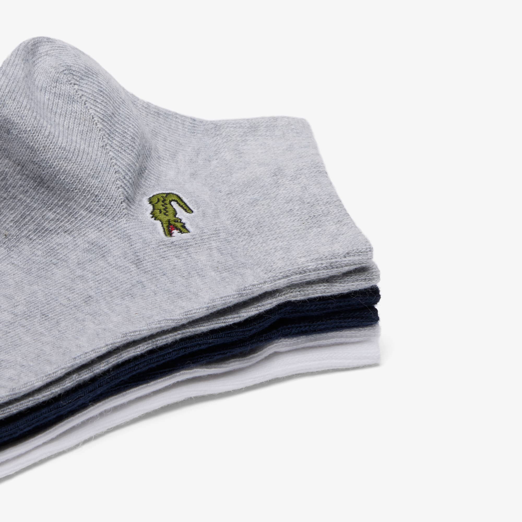 Thumbnail - Lacoste 3er-Pack niedrige Socken - Heidekraut Grau / Navy Blau / Weiß Size 43/46