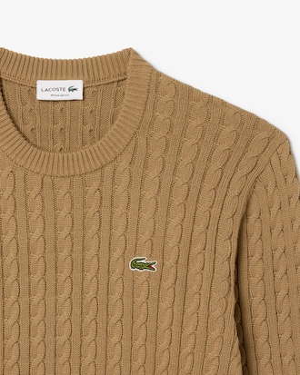 Baumwoll-Pullover im Zopfmuster