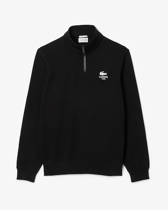Sweatshirt mit Reißverschluss, hohem Kragen und Print