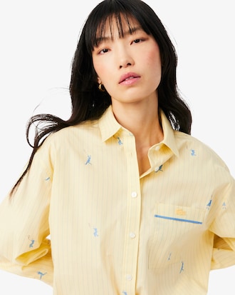 Oversized-Hemd mit Jacquard-Motiven