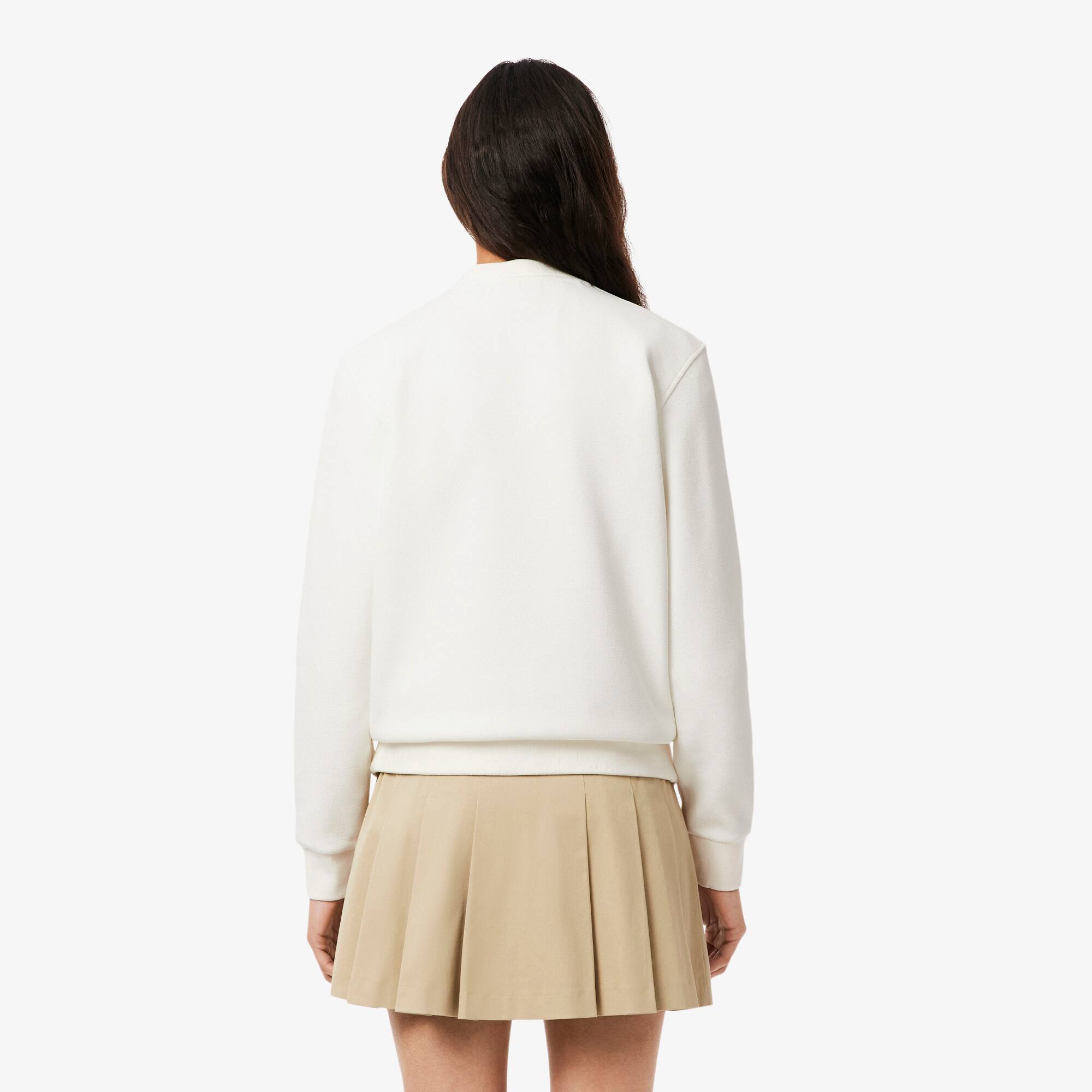 Thumbnail - Lacoste Relaxed Fit-Sweatshirt aus Piqué mit Rundhalsausschnitt - Weiß Size 34