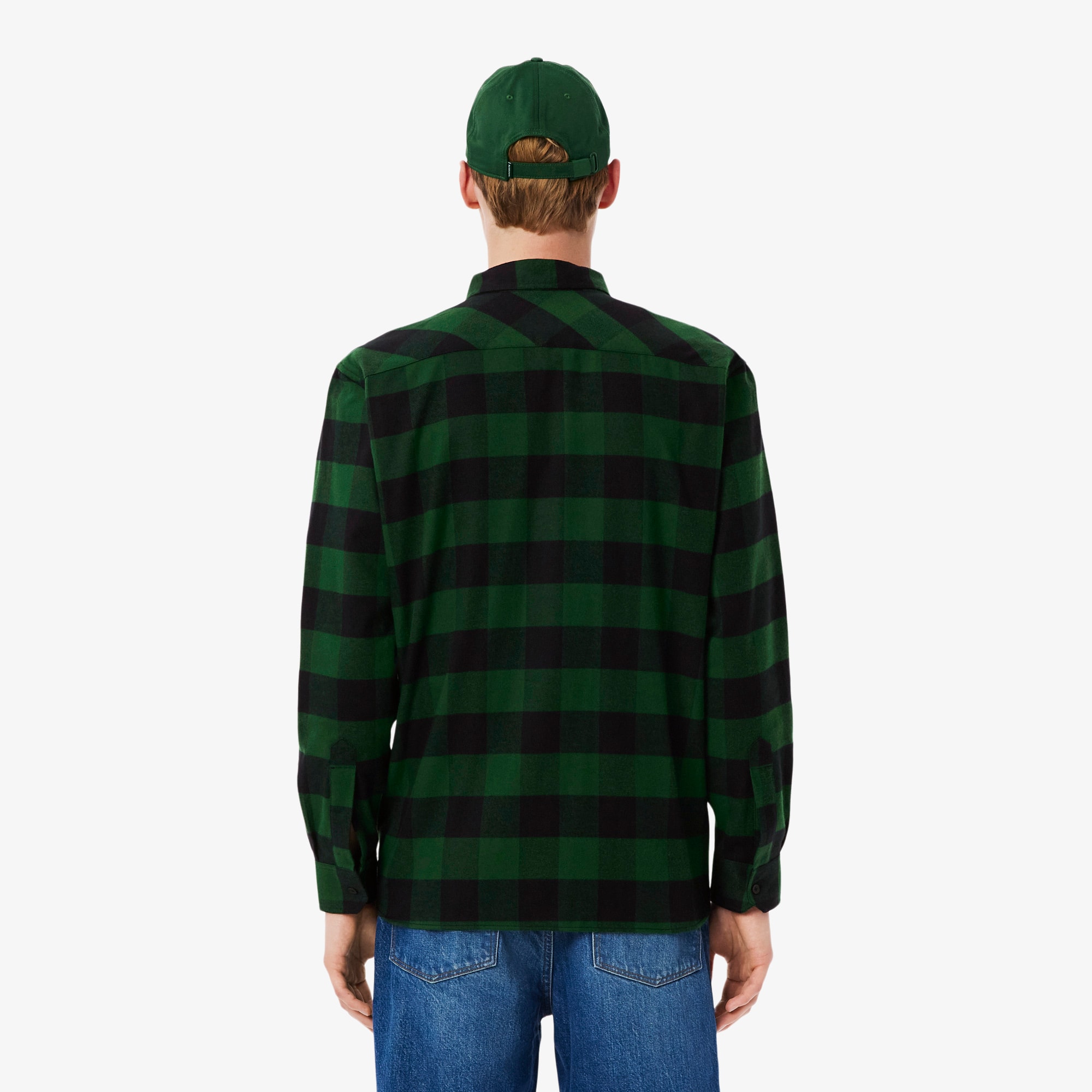 Thumbnail - Lacoste Übergroßes Overshirt aus karierter Baumwolle - Grün / Schwarz Size 46