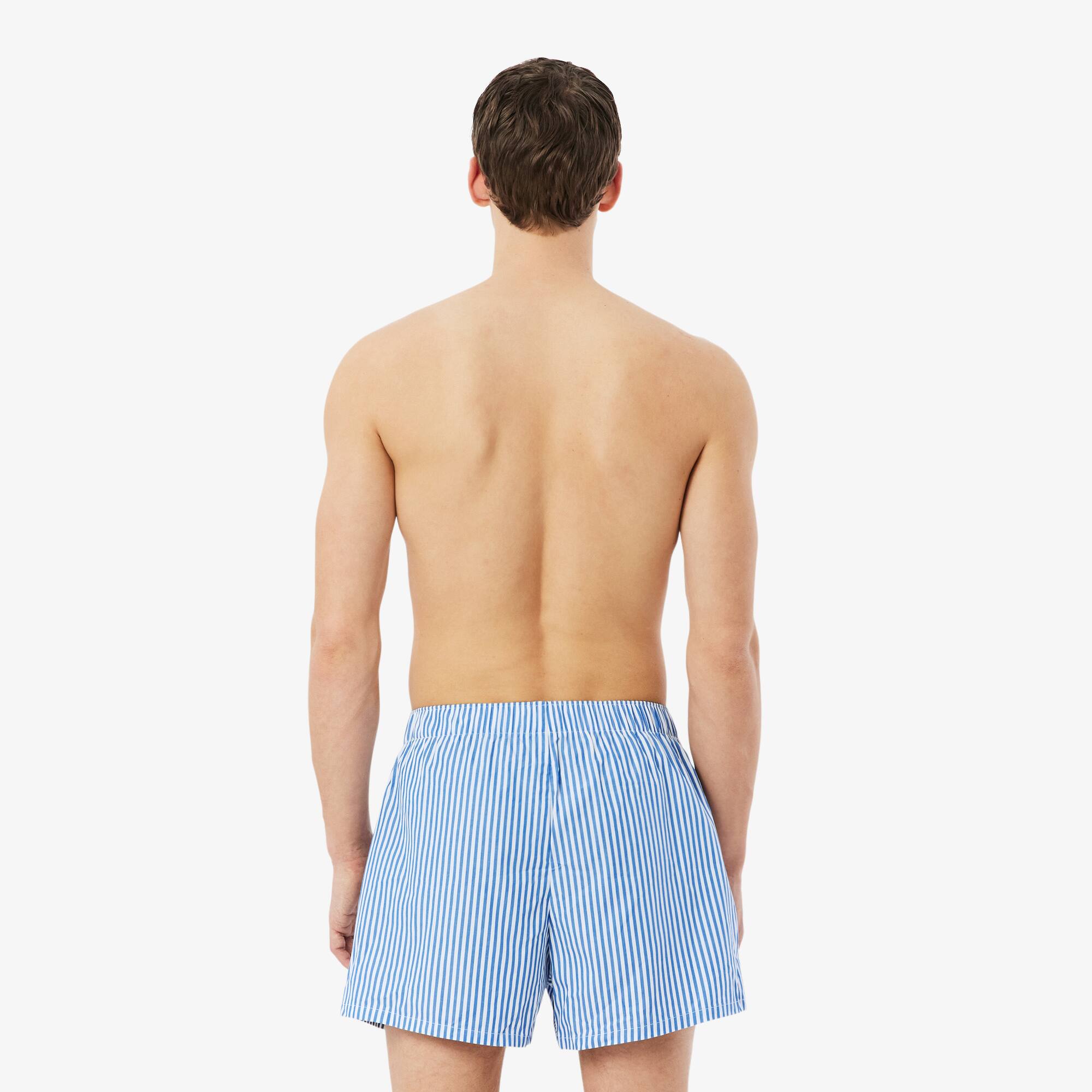 Thumbnail - Lacoste 2er-Pack Boxershorts aus Baumwollpopeline - Bleu / Blanc / Bleu Marine Size S
