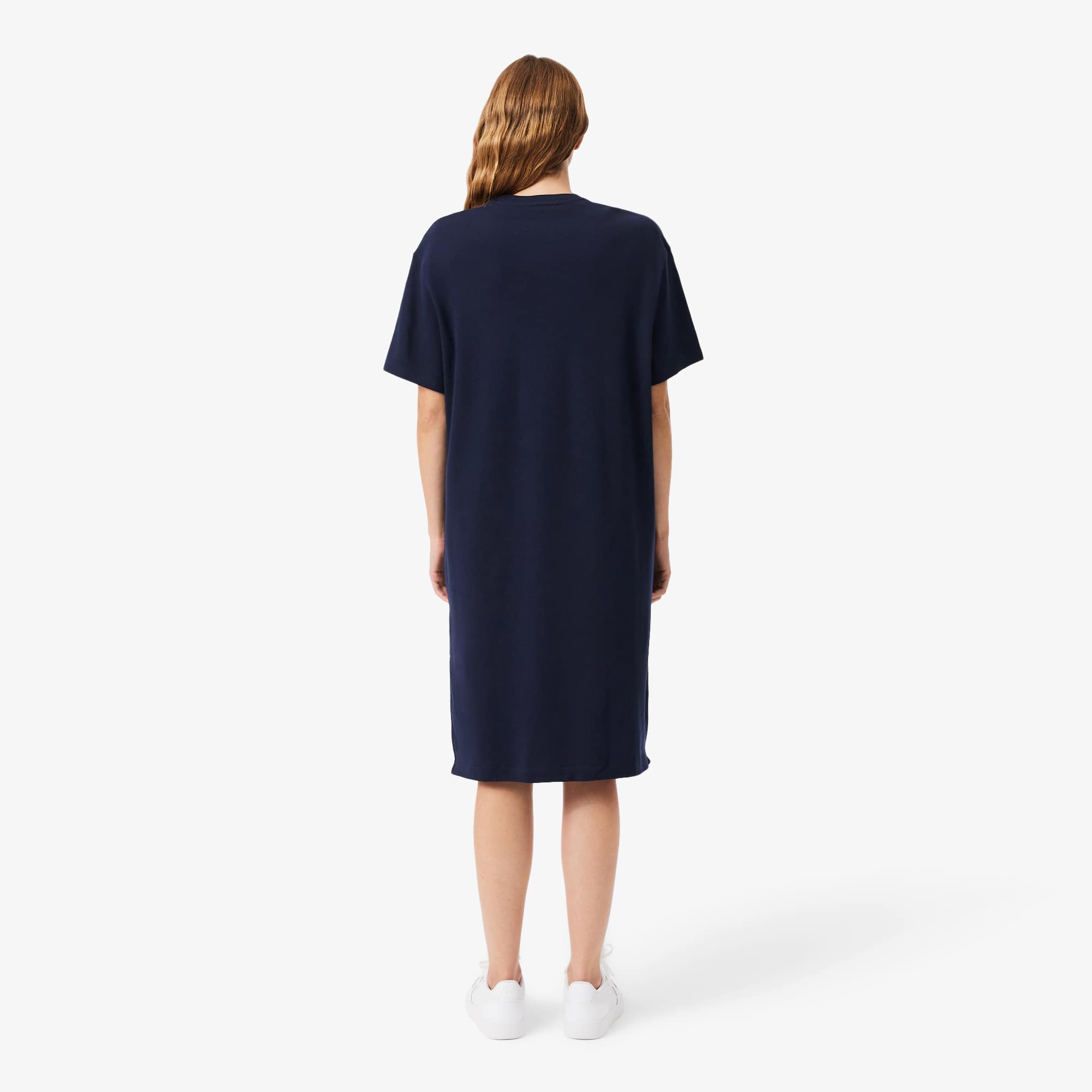 Thumbnail - Lacoste Oversized T-Shirt-Kleid aus Baumwolle - Navy Blau Size 40
