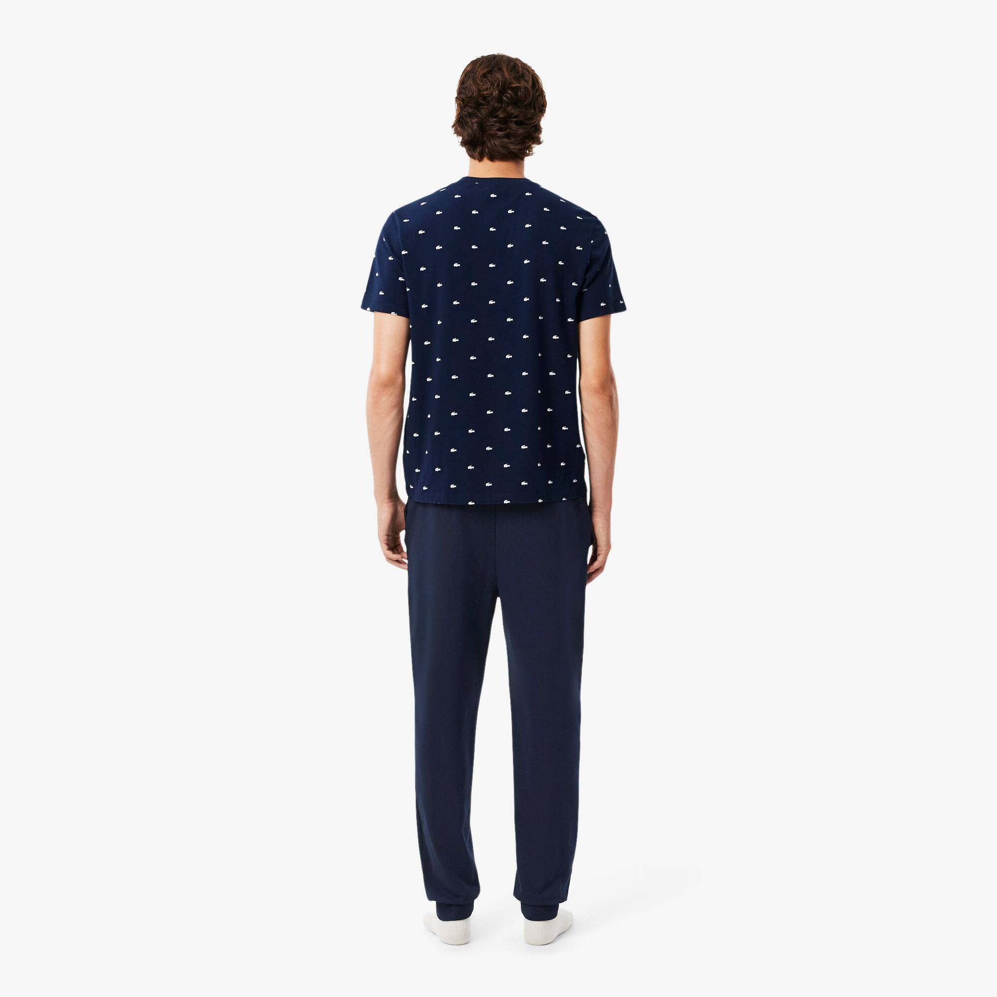 Thumbnail - Lacoste Loungewear-Jogginghose aus Fleece - Navy Blau / Weiß Size XXL
