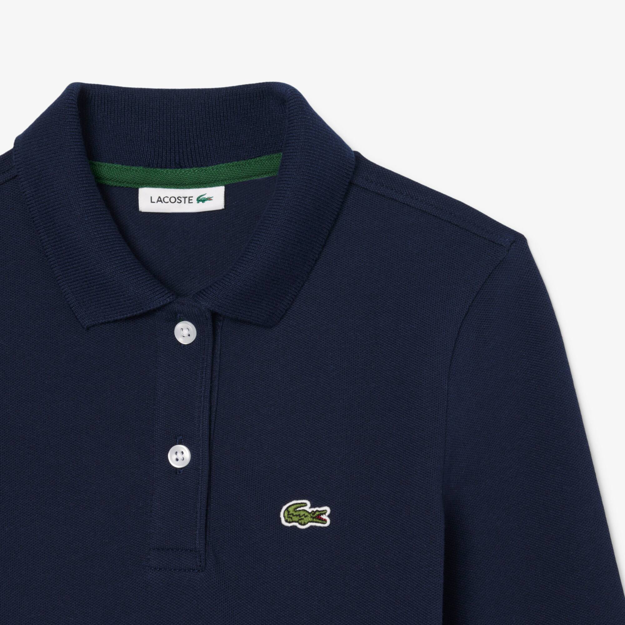 Thumbnail - Lacoste Polokleid aus Stretch-Piqué mit langen Ärmeln - Navy Blau Size 8 - 8A