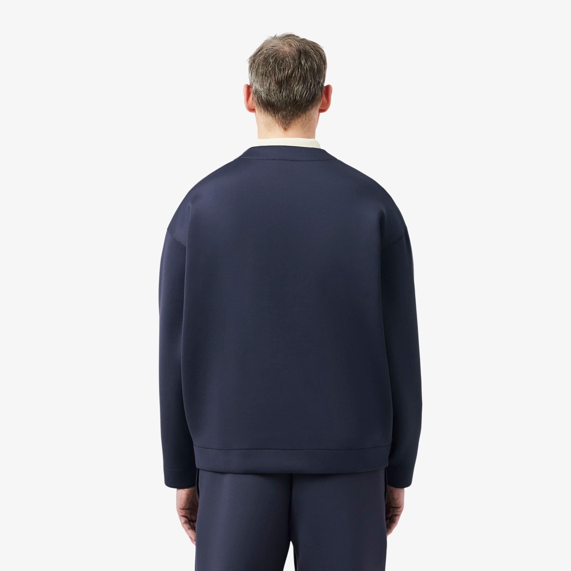 Thumbnail - Lacoste Oversized-Cardigan mit gestickter Unterschrift - Dunkelgrau Size XXL