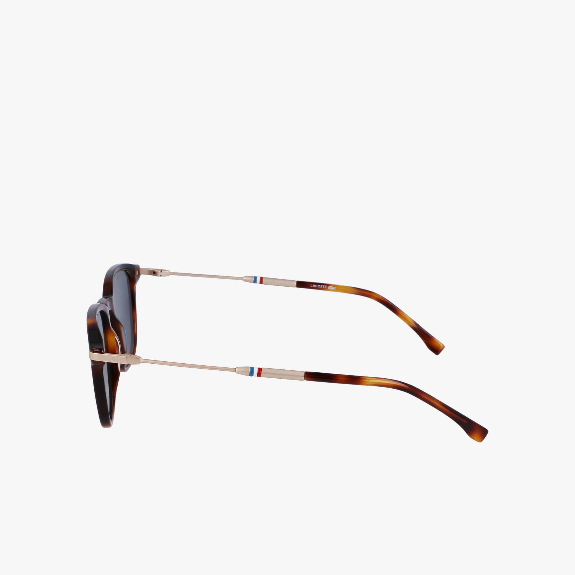 Thumbnail - Lacoste Dreifarbige, rechteckige Acetat-Sonnenbrille - Havana Brown Size One Size