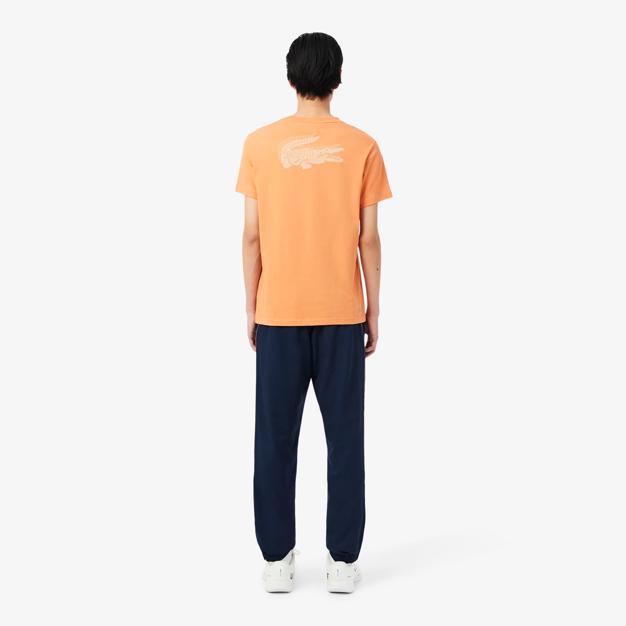Thumbnail - Lacoste Sport-Trainingshose mit Einfassung - Bleu Marine / Orange Size L