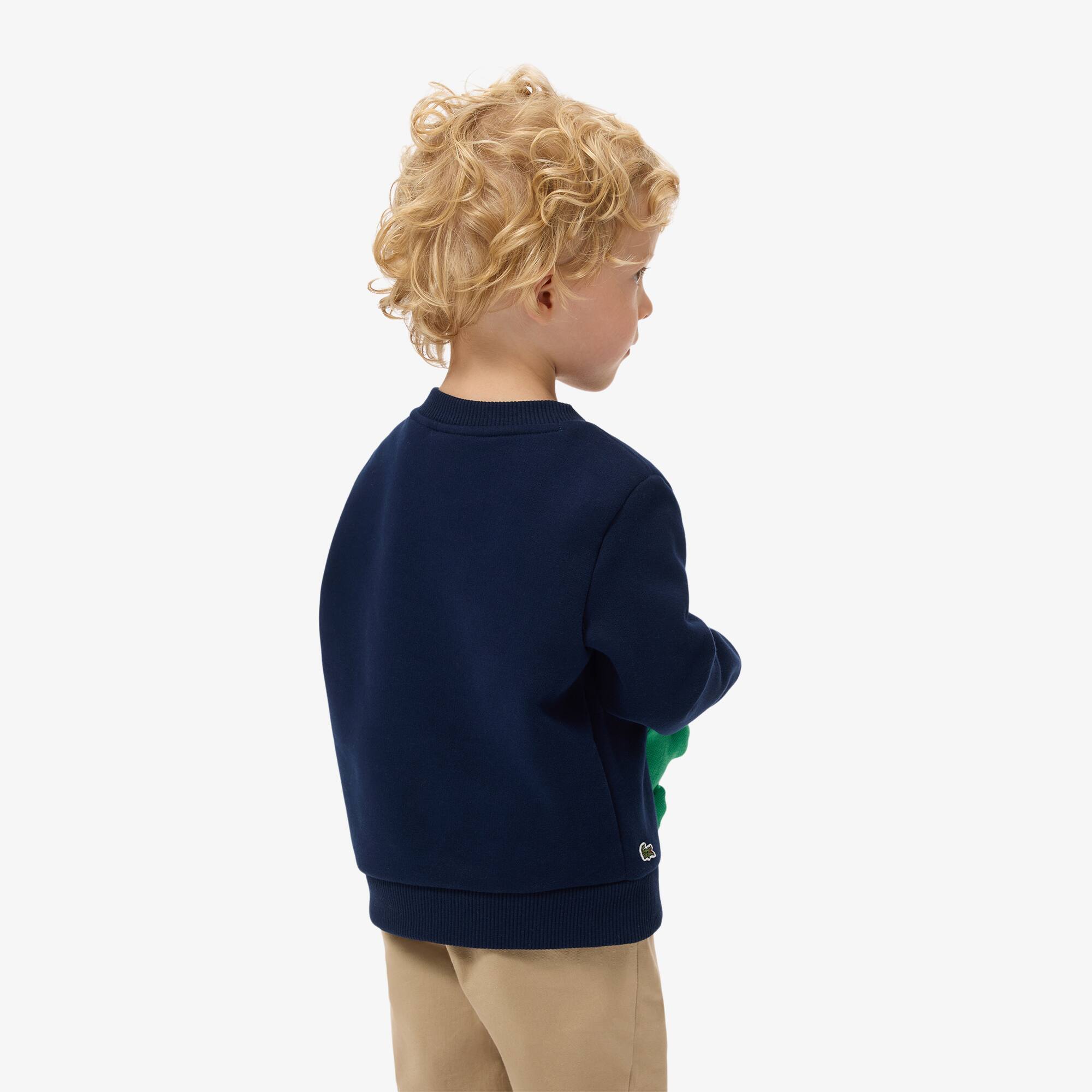 Thumbnail - Lacoste Sweatshirt aus Fleece mit Print - Navy Blau Size 3 - 3A