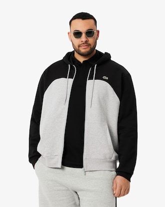 Hoodie mit Reißverschluss und Colorblock-Design