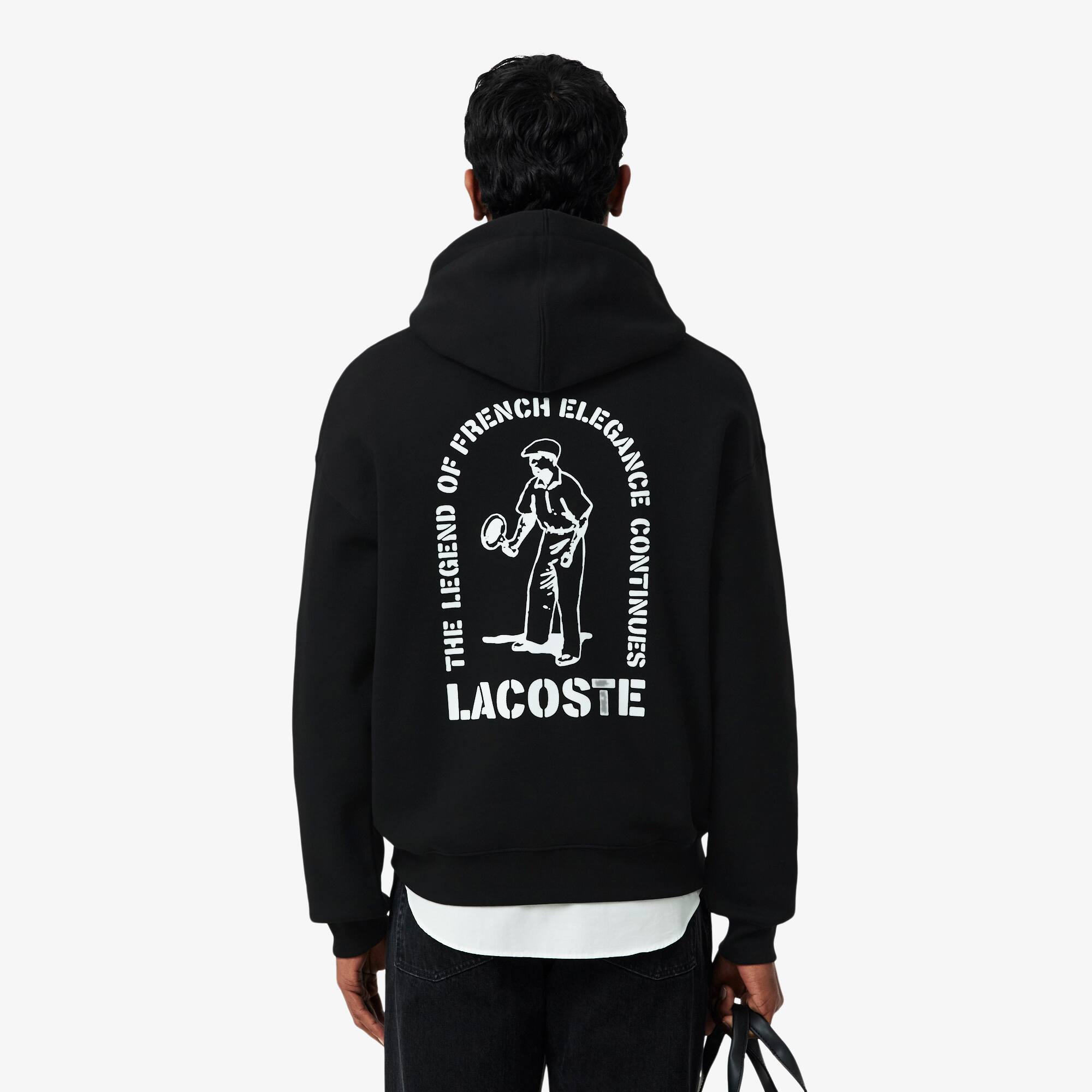 Thumbnail - Lacoste Loose Fit-Hoodie mit Print - Schwarz Size 4XL