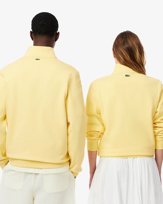 Sweatshirt mit Reißverschluss, hohem Kragen und Print