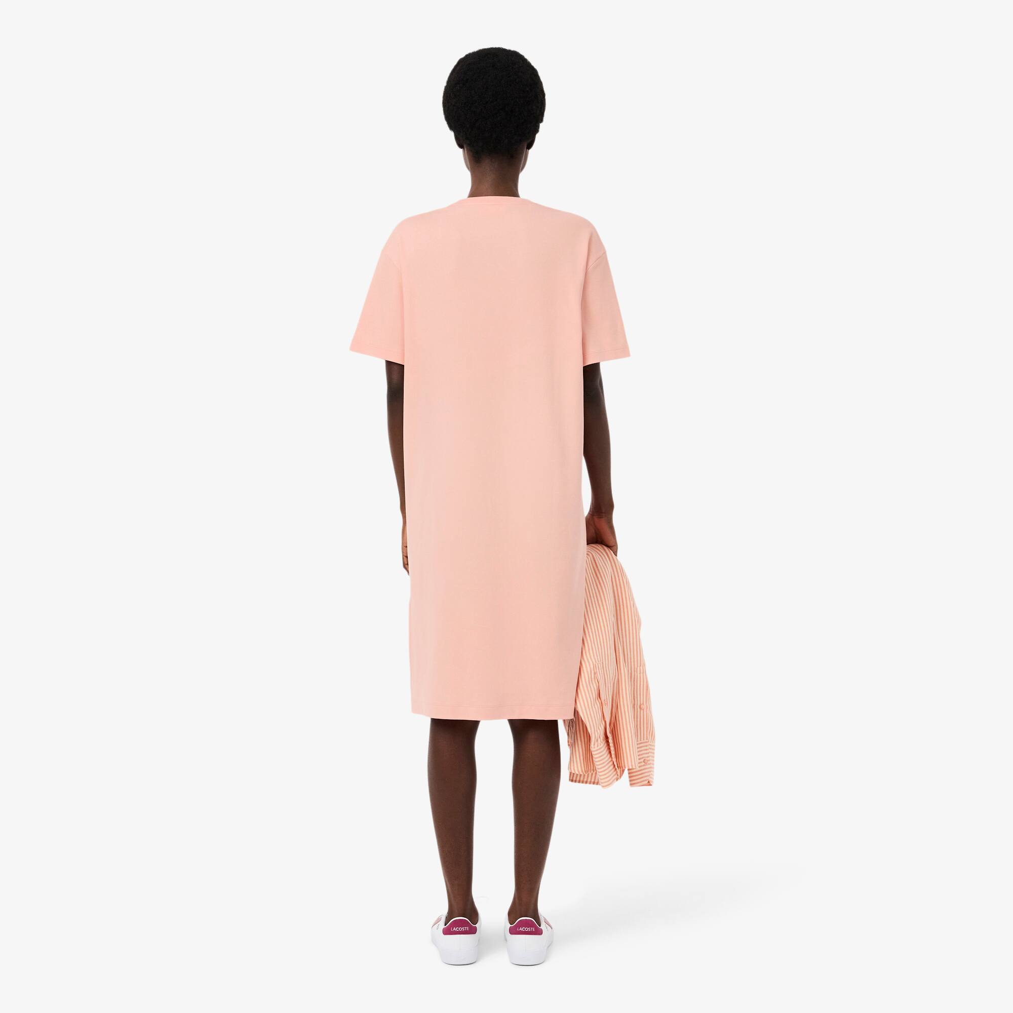 Thumbnail - Lacoste Oversized T-Shirt-Kleid aus Baumwolle - Rose Size 36