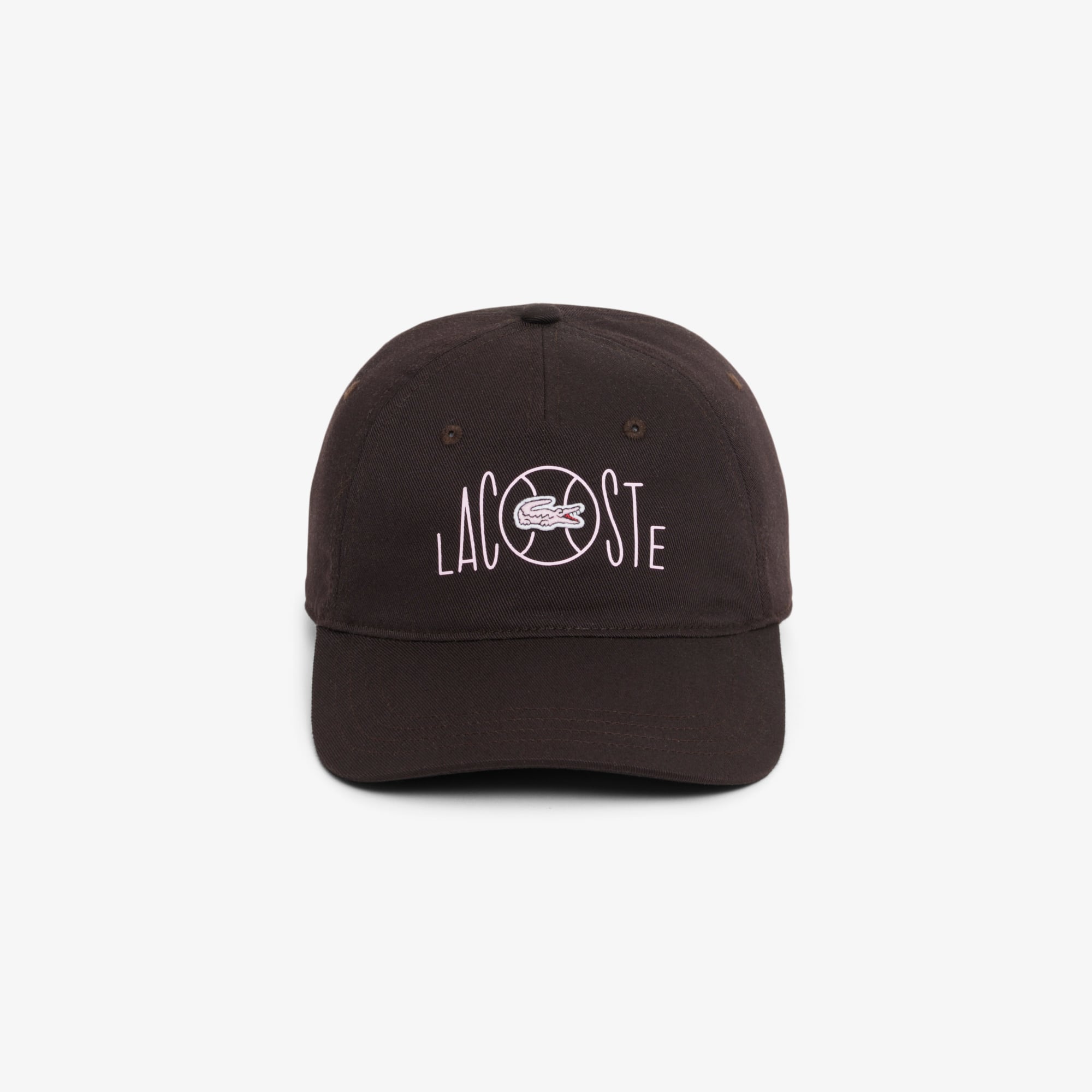 Thumbnail - Lacoste Kappe aus Baumwoll-Twill mit Print - Braun Size One Size