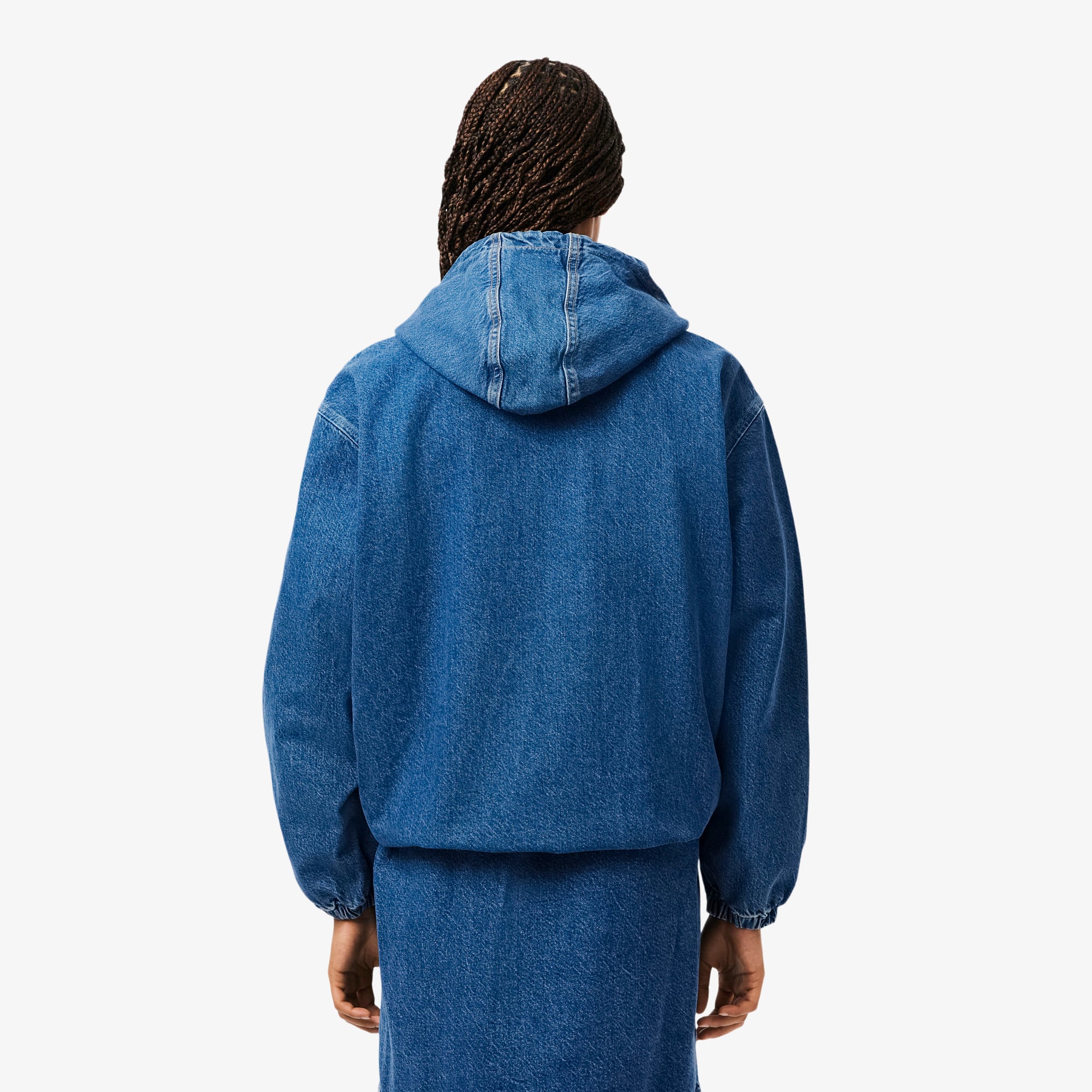 Thumbnail - Lacoste Übergroße Popover-Jacke aus Denim - Heidekraut Blau Size 42