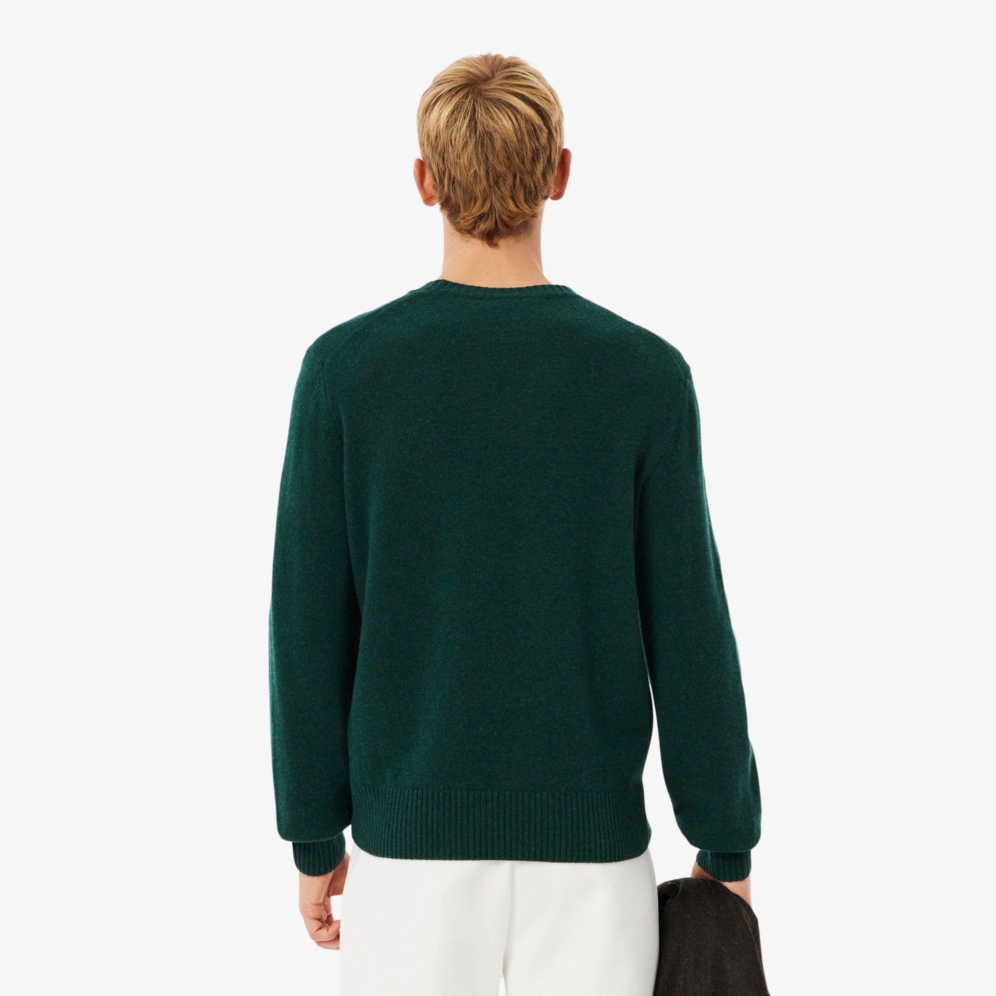 Thumbnail - Lacoste Pullover aus Tuchwolle mit Rundhalsausschnitt - Sinople Grün Size M