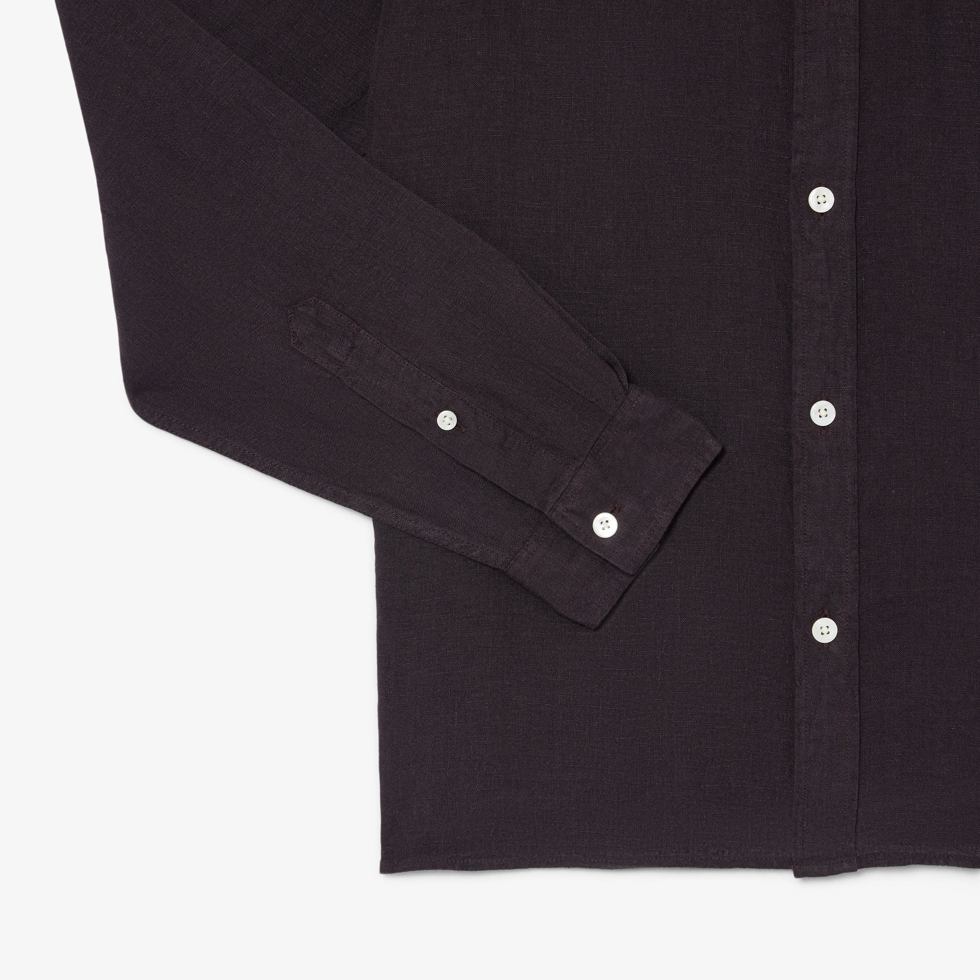 Thumbnail - Lacoste Regular Fit-Leinenhemd - Braun Size 39