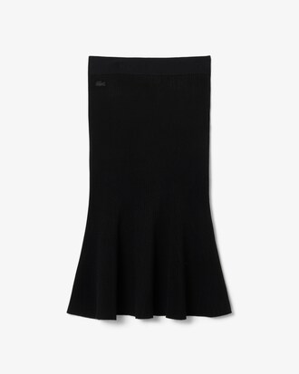 Mittellanger Faltenrock aus 3D-Rippstrick
