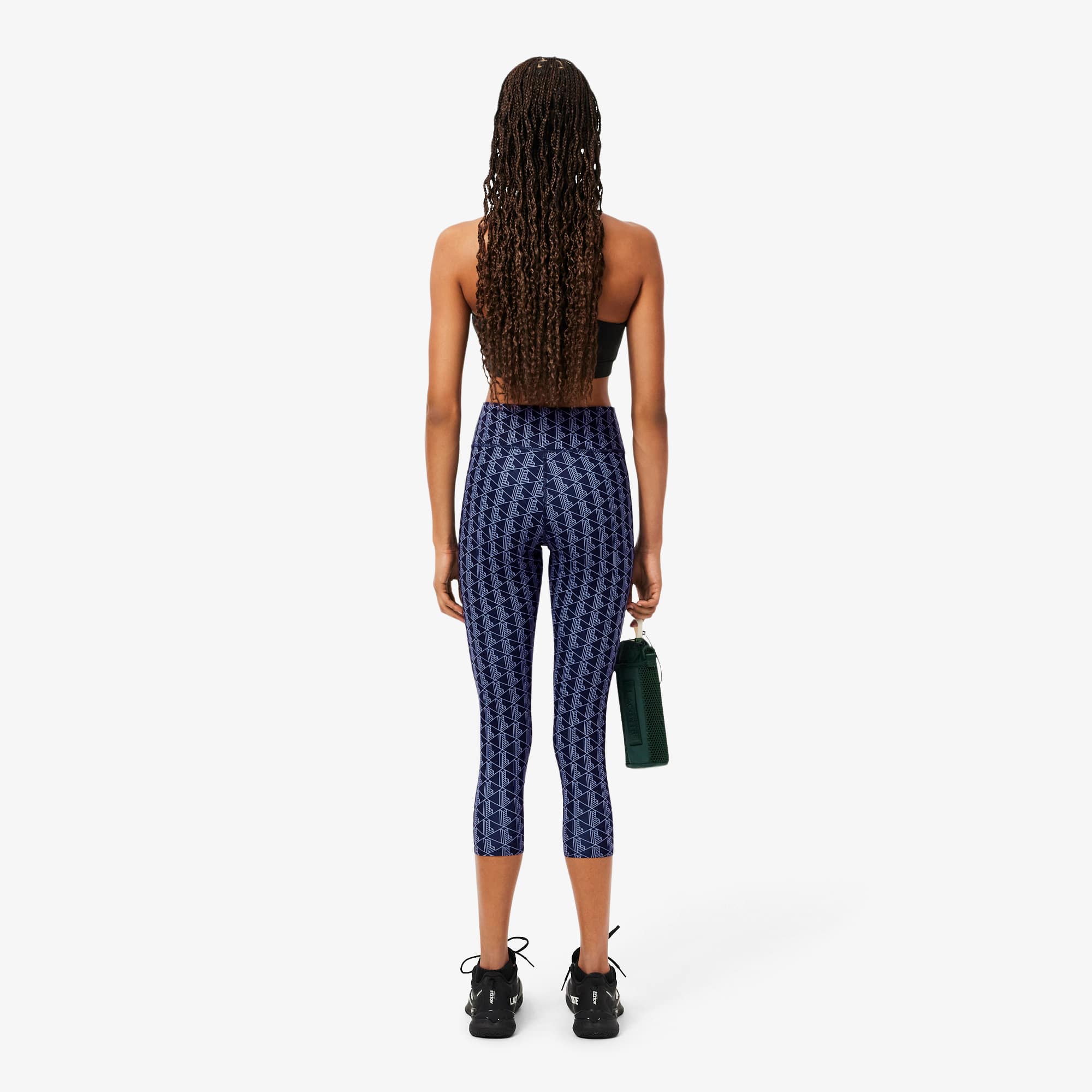Thumbnail - Lacoste Sportliche Stretch-Leggings mit Print und Ultra Dry-Technologie - Navy Blau / Lila Size 6 - XL