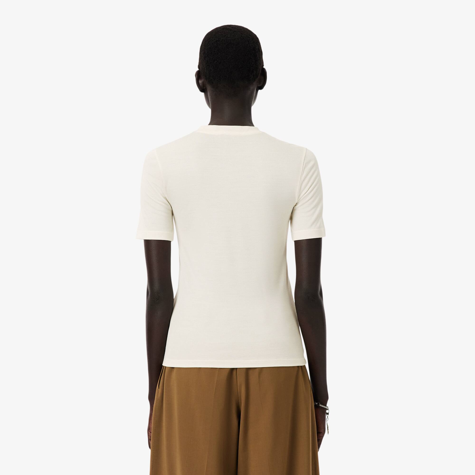 Thumbnail - Lacoste Seidiges, grafisches T-Shirt Runway - Weiß Size 36