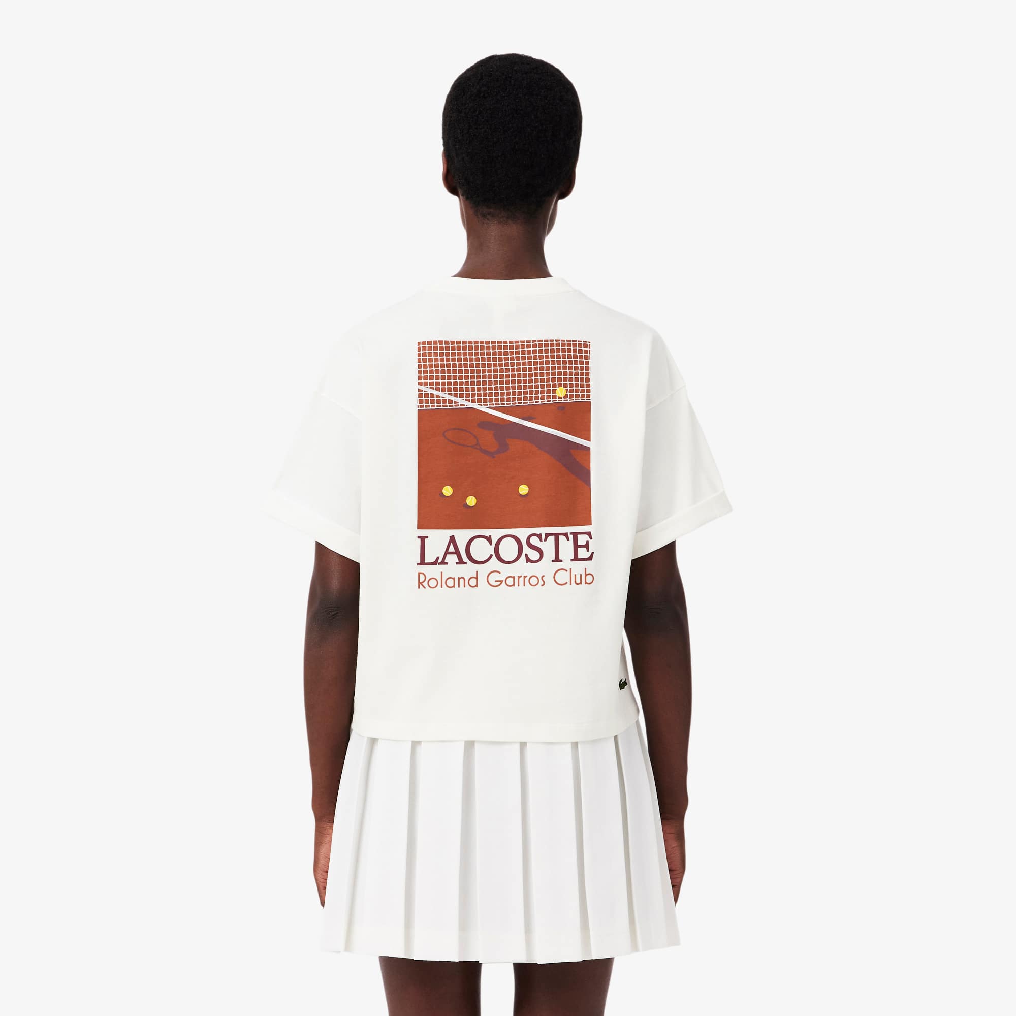 Thumbnail - Lacoste Grafisches T-Shirt Roland-Garros Edition - Weiß Size 42
