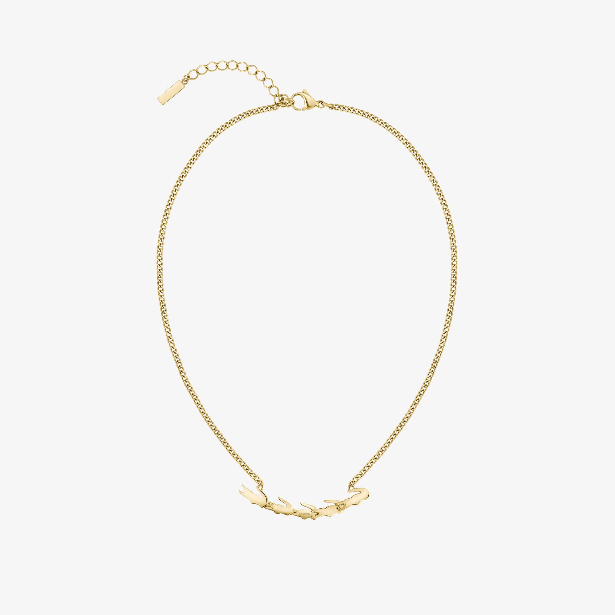 Thumbnail - Lacoste Halskette mit mehreren Krokodilen - GOLD Size One Size