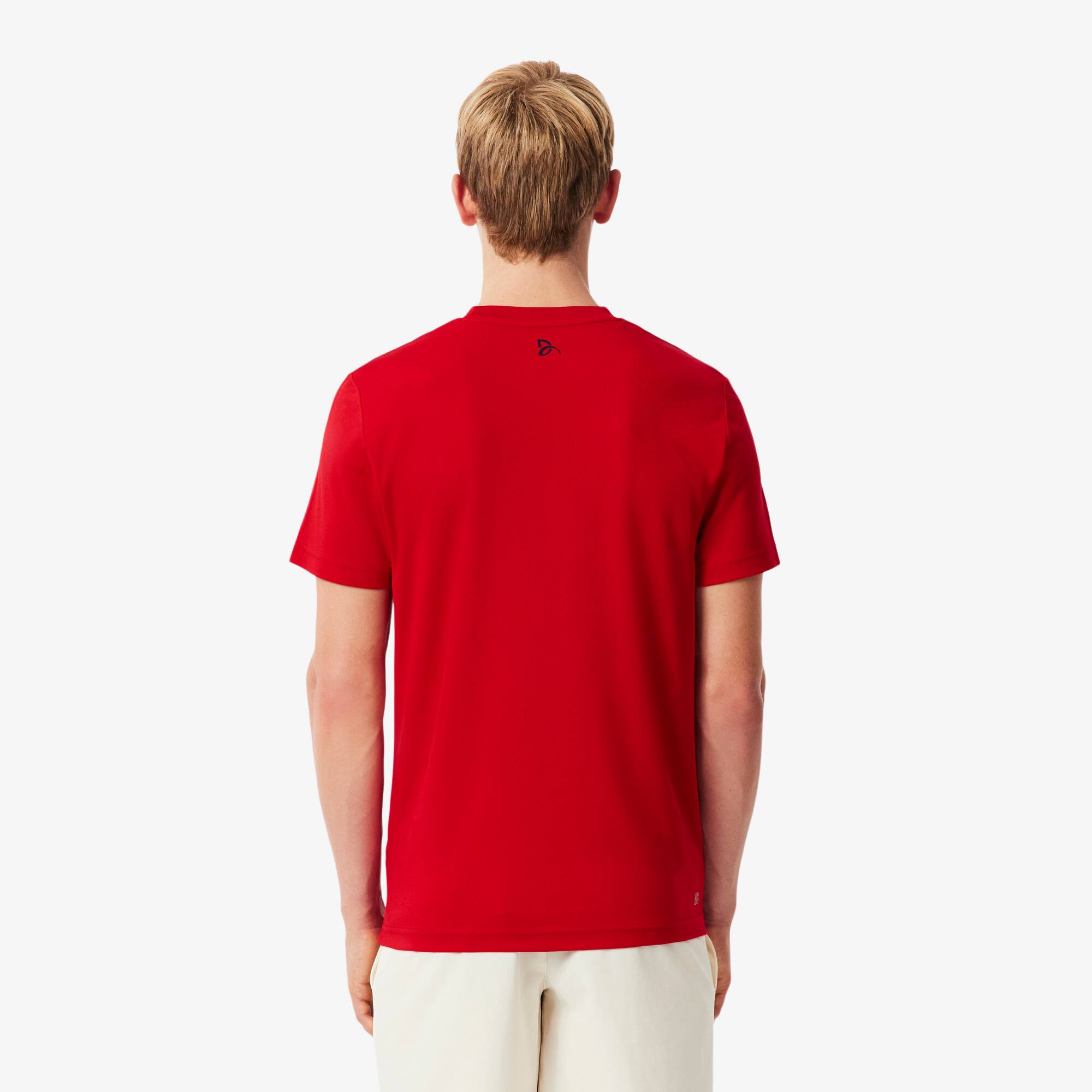 Thumbnail - Lacoste T-Shirt Lacoste Tennis x Novak Djokovic - Rot Size L