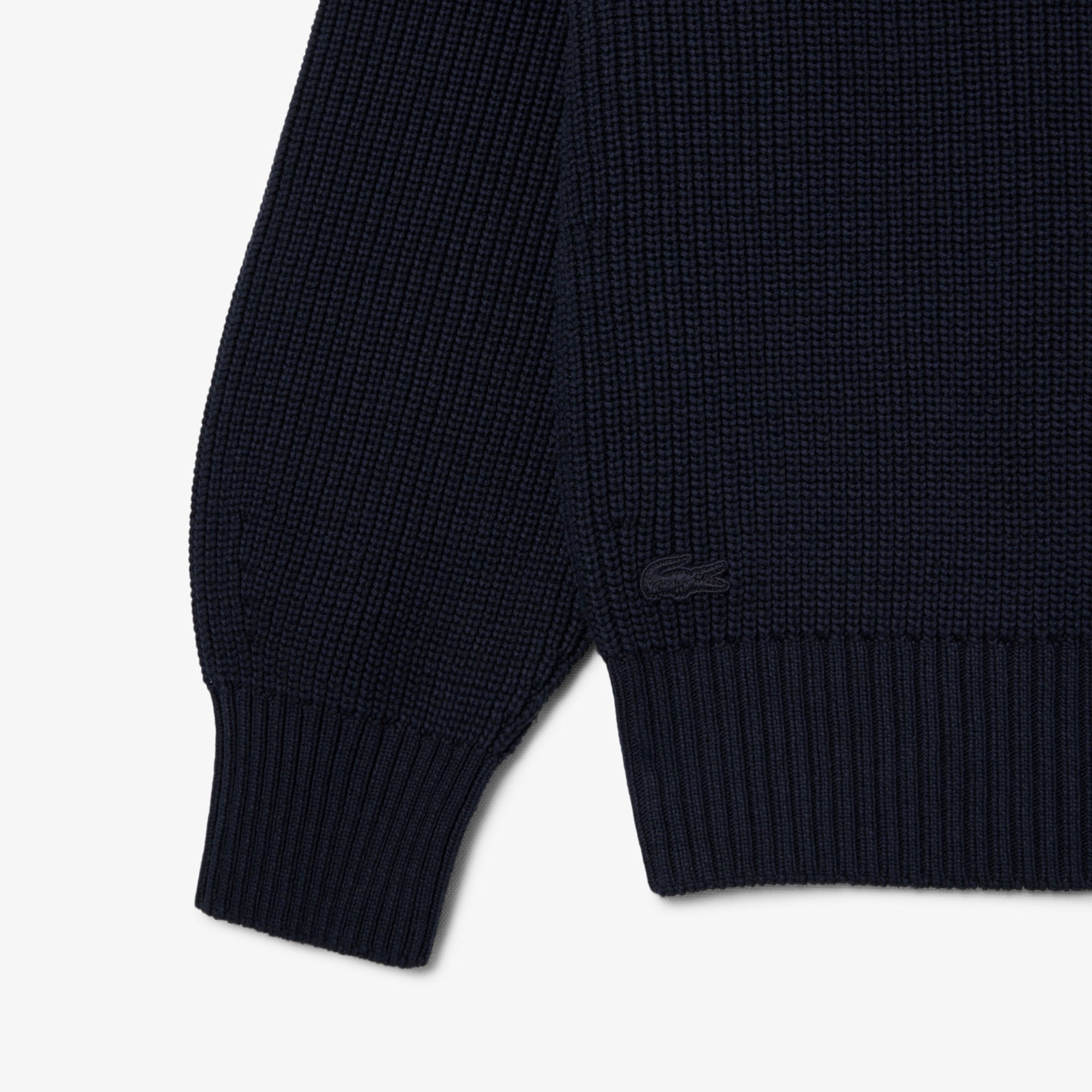 Thumbnail - Lacoste Pullover mit Perlrippstrick, Polokragen und Badge-Akzent - Schwarz Size 3XL