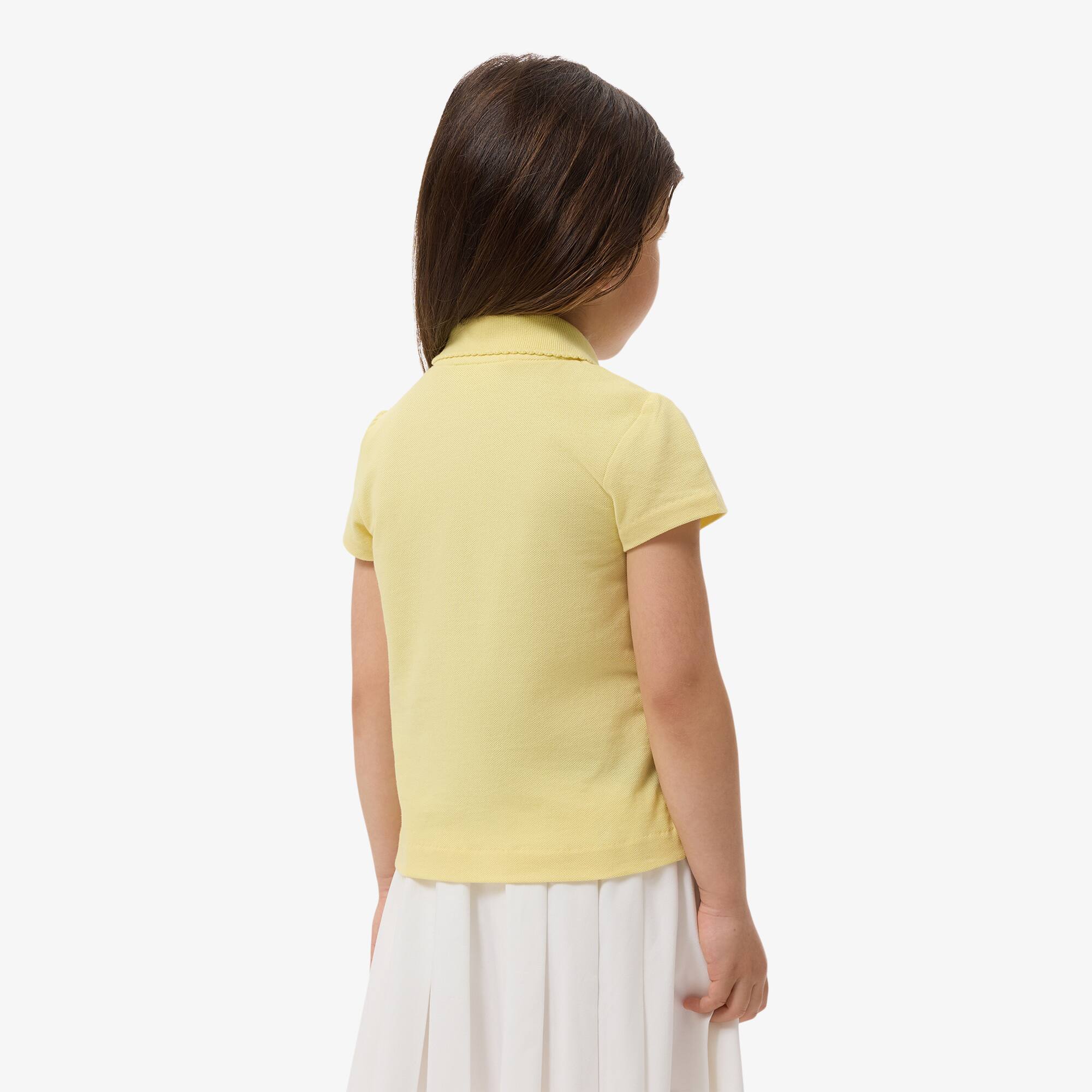 Thumbnail - Lacoste Polohemd aus Piqué mit gewelltem Kragen - Gelb Size 5 - 5A