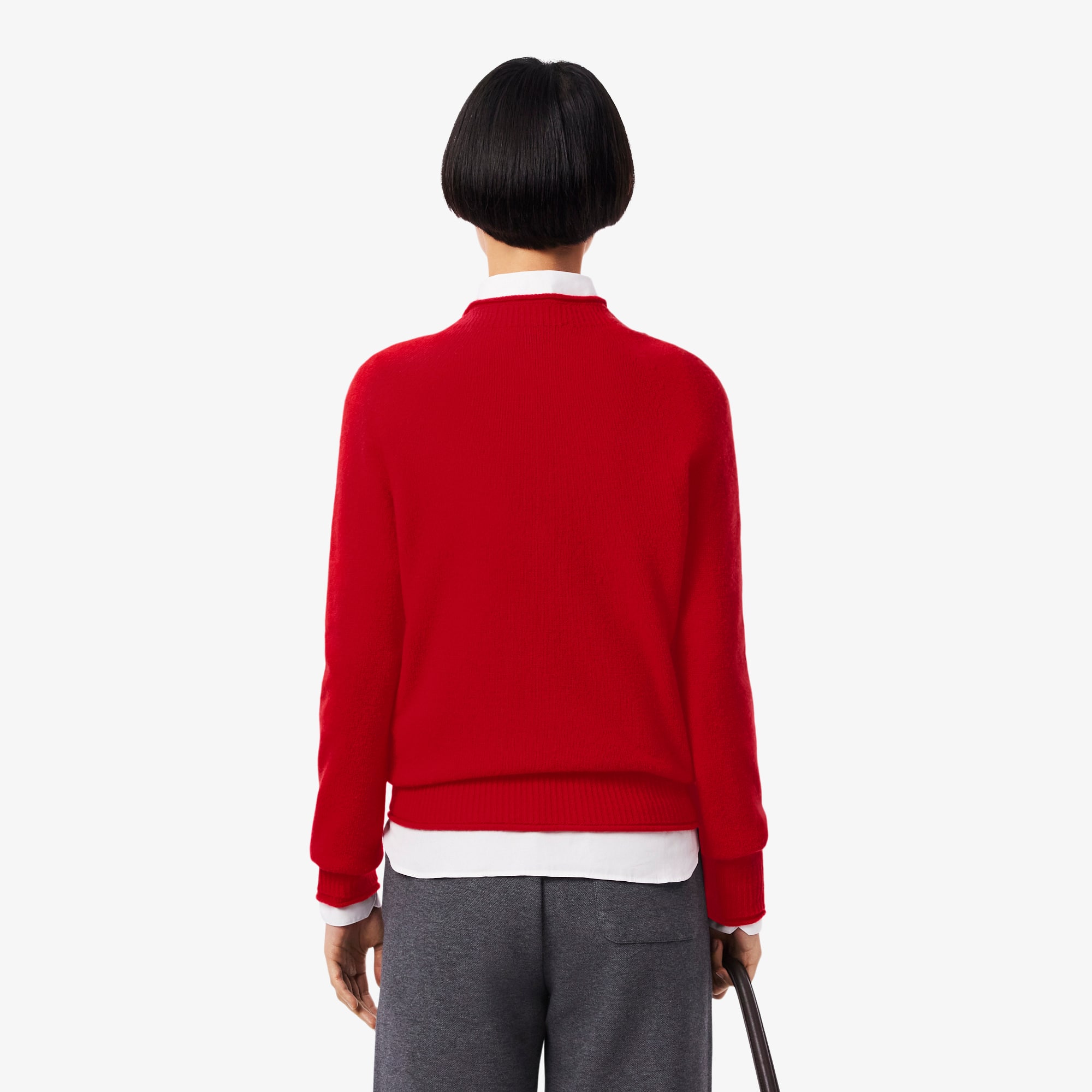 Thumbnail - Lacoste Pullover aus 3D-Strick Tuchwolle - Rot Size 34