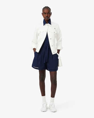 Oversized-Bermudashorts aus flie&szlig;ender Leinenmischung