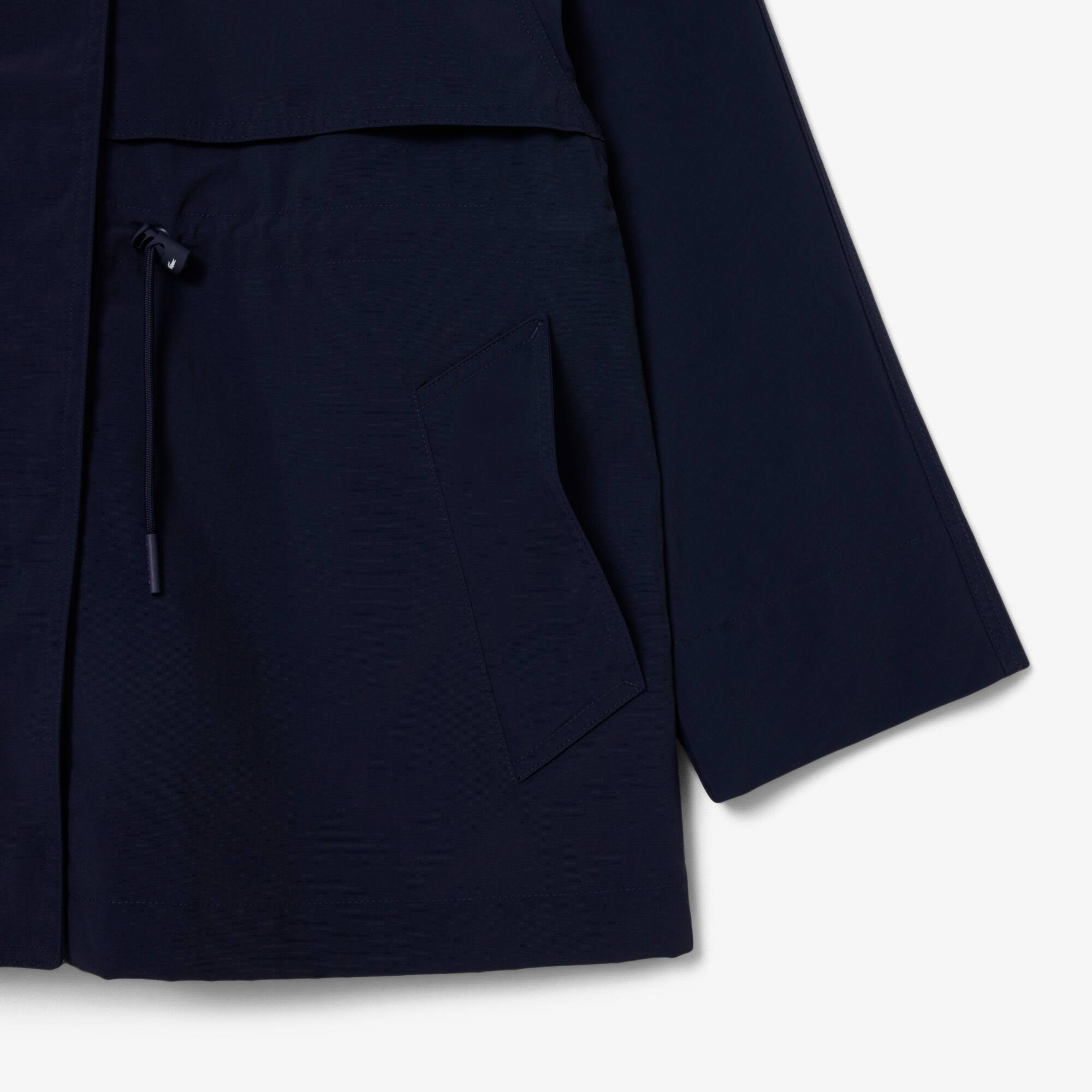 Thumbnail - Lacoste Mittellanger, wasserabweisender Oversized-Parka - Navy Blau Size 34