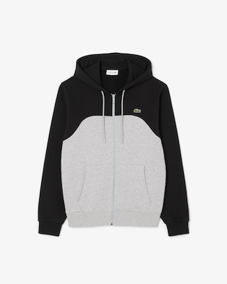 Hoodie mit Reißverschluss und Colorblock-Design