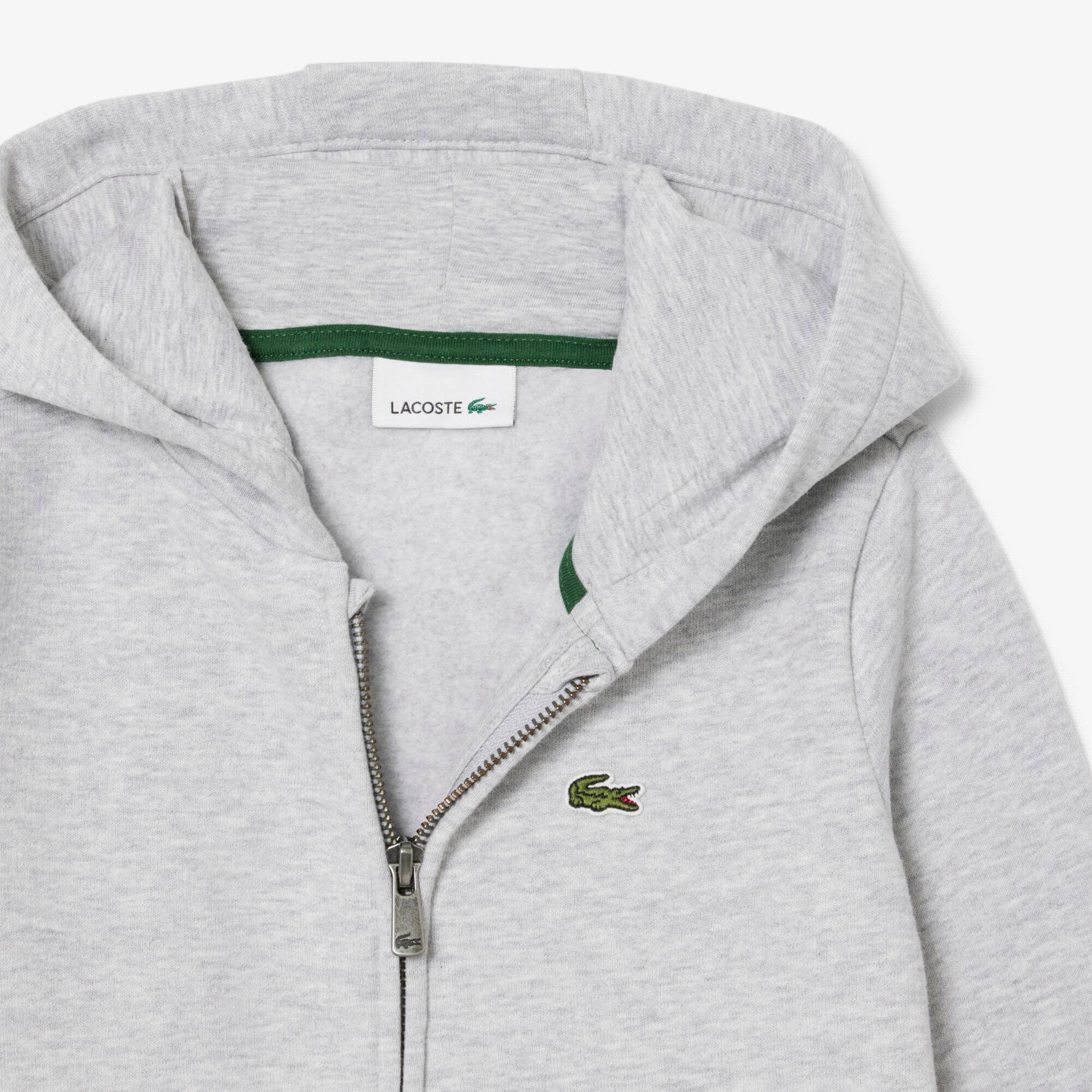 Thumbnail - Lacoste Hoodie aus Fleece mit Reißverschluss - Heidekraut Grau Size 7 - 7A