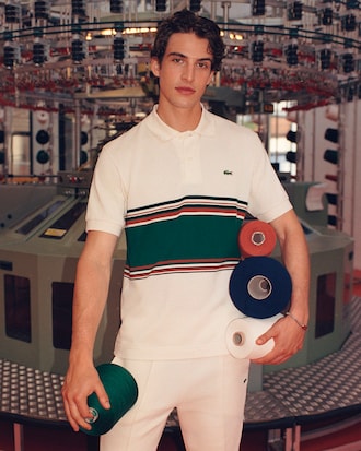 Classic Fit-Polohemd mit Streifen, hergestellt in Frankreich