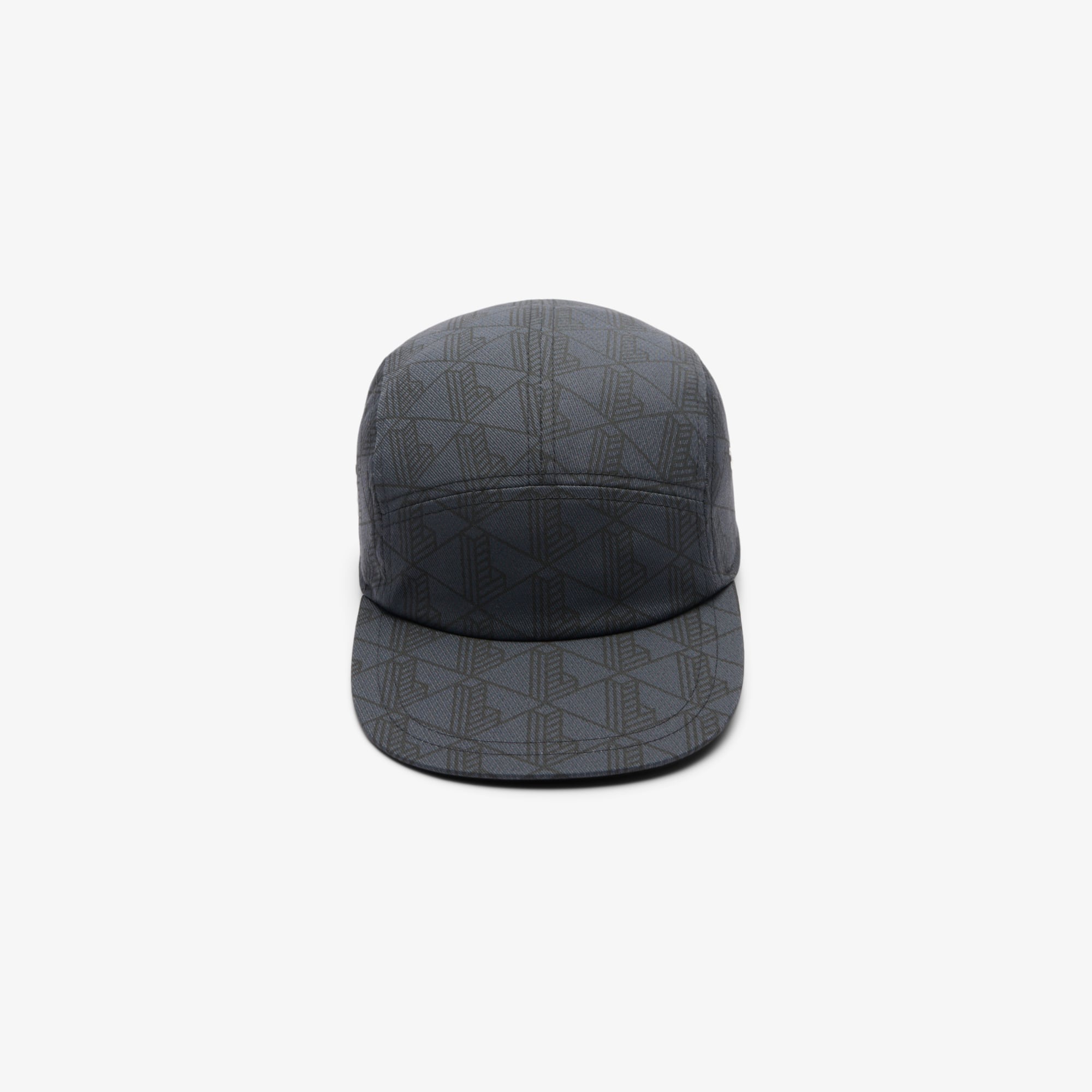 Thumbnail - Lacoste Jockey-Kappe aus Twill mit Druck - Dunkelgrau / Schwarz Size L