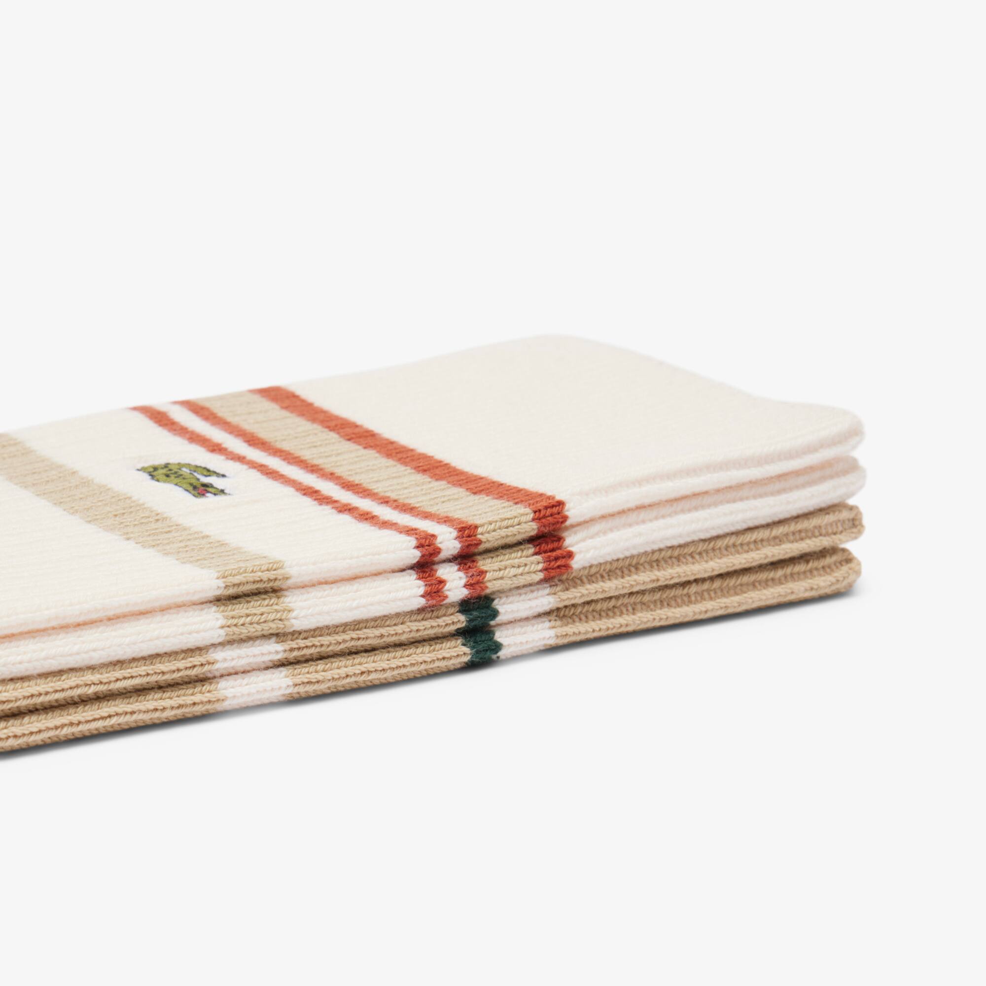 Thumbnail - Lacoste 2er-Pack gestreifte Socken - Beige / Weiß Size 39/42