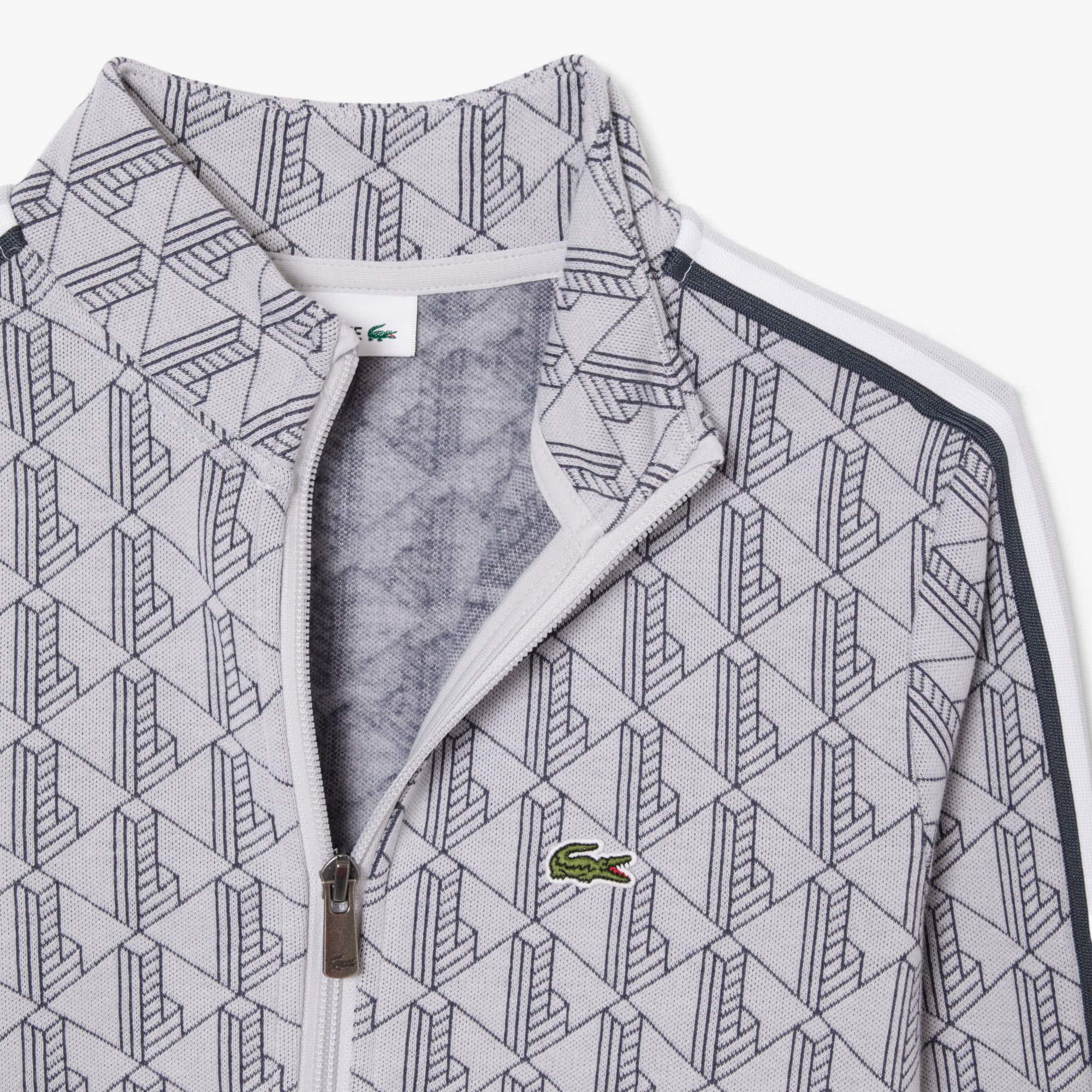 Thumbnail - Lacoste Unisex-Sweatshirt mit Monogramm, Reißverschluss und hohem Kragen - Hellgrau Size 8 - 8A