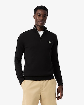 Pullover aus Baumwolle mit Rei&szlig;verschluss und hohem Kragen