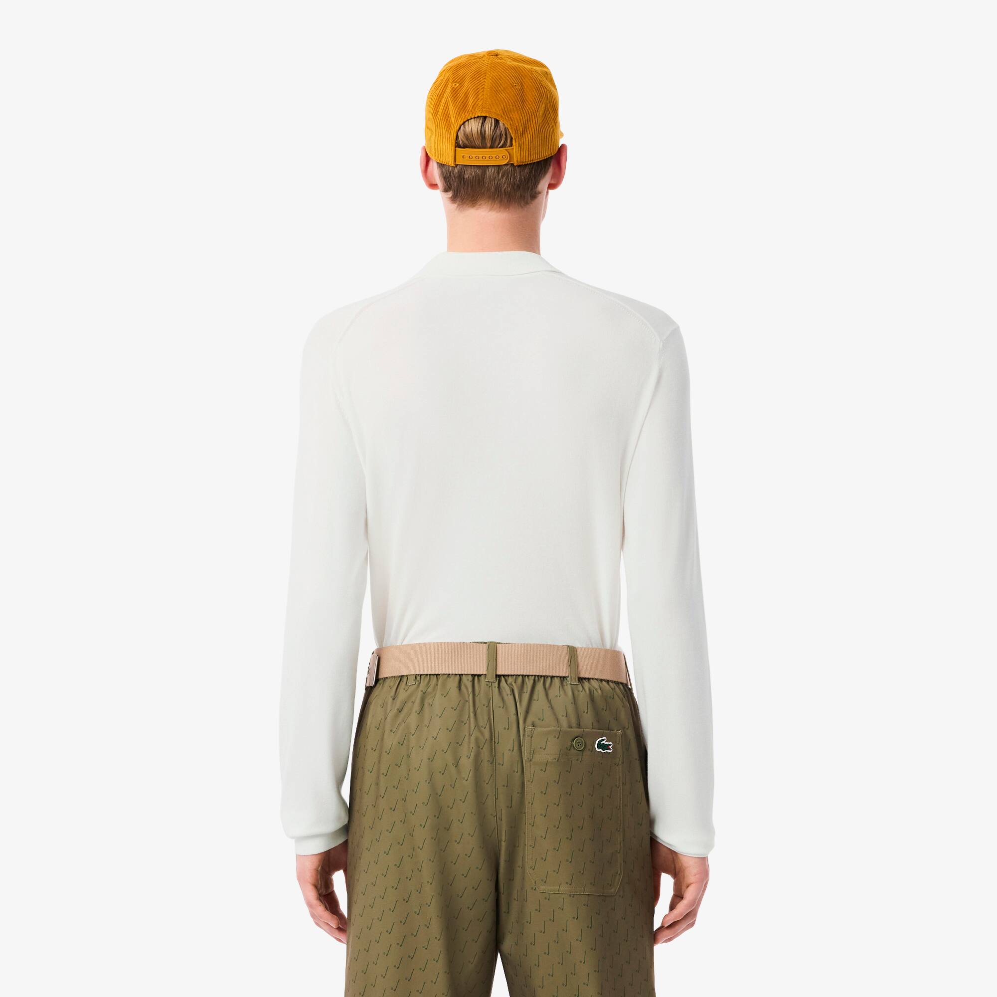 Thumbnail - Lacoste Stretch-Pullover mit Polokragen für den GolfSport - Weiß Size M