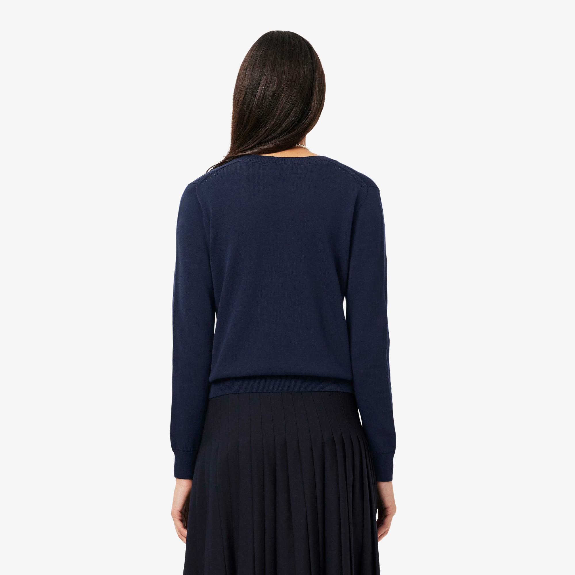 Thumbnail - Lacoste Nahtloser Pullover mit V-Ausschnitt - Navy Blau Size 42