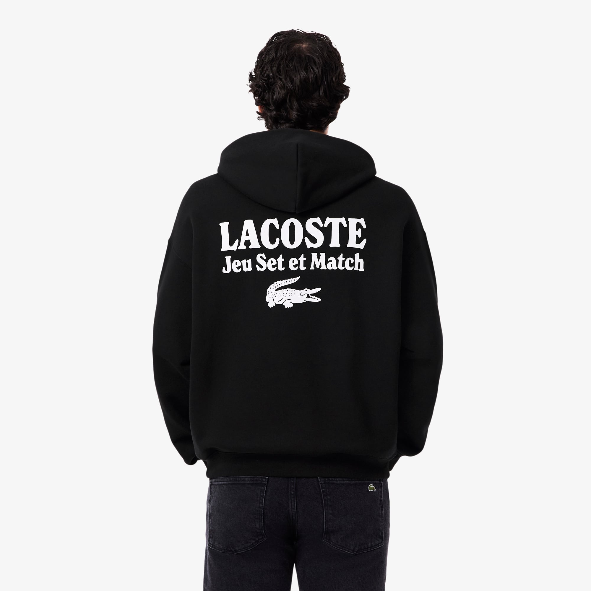 Thumbnail - Lacoste Hoodie aus Fleece mit mehreren Prints - Schwarz Size XXL