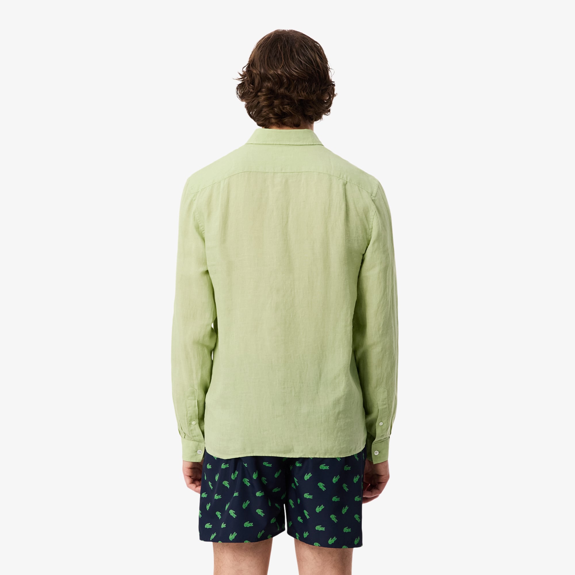 Thumbnail - Lacoste Regular Fit-Leinenhemd - Grün Size 38