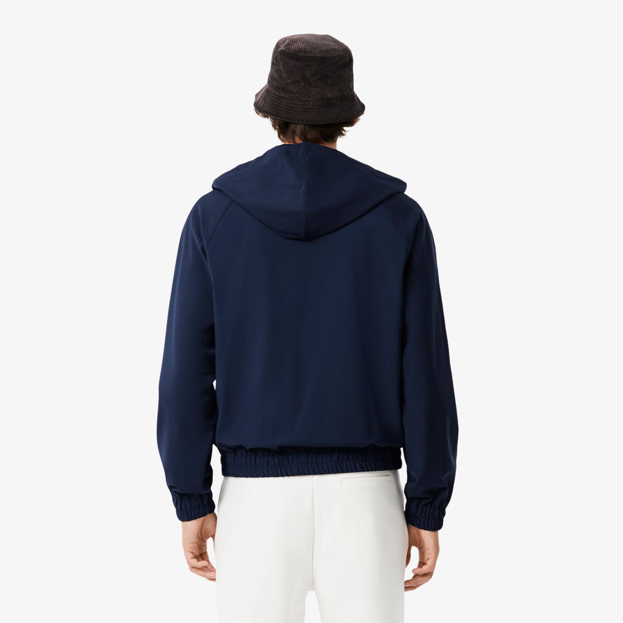 Thumbnail - Lacoste Jacke aus Flanell-Baumwollgemisch mit Kapuze - Navy Blau Size 46 - S