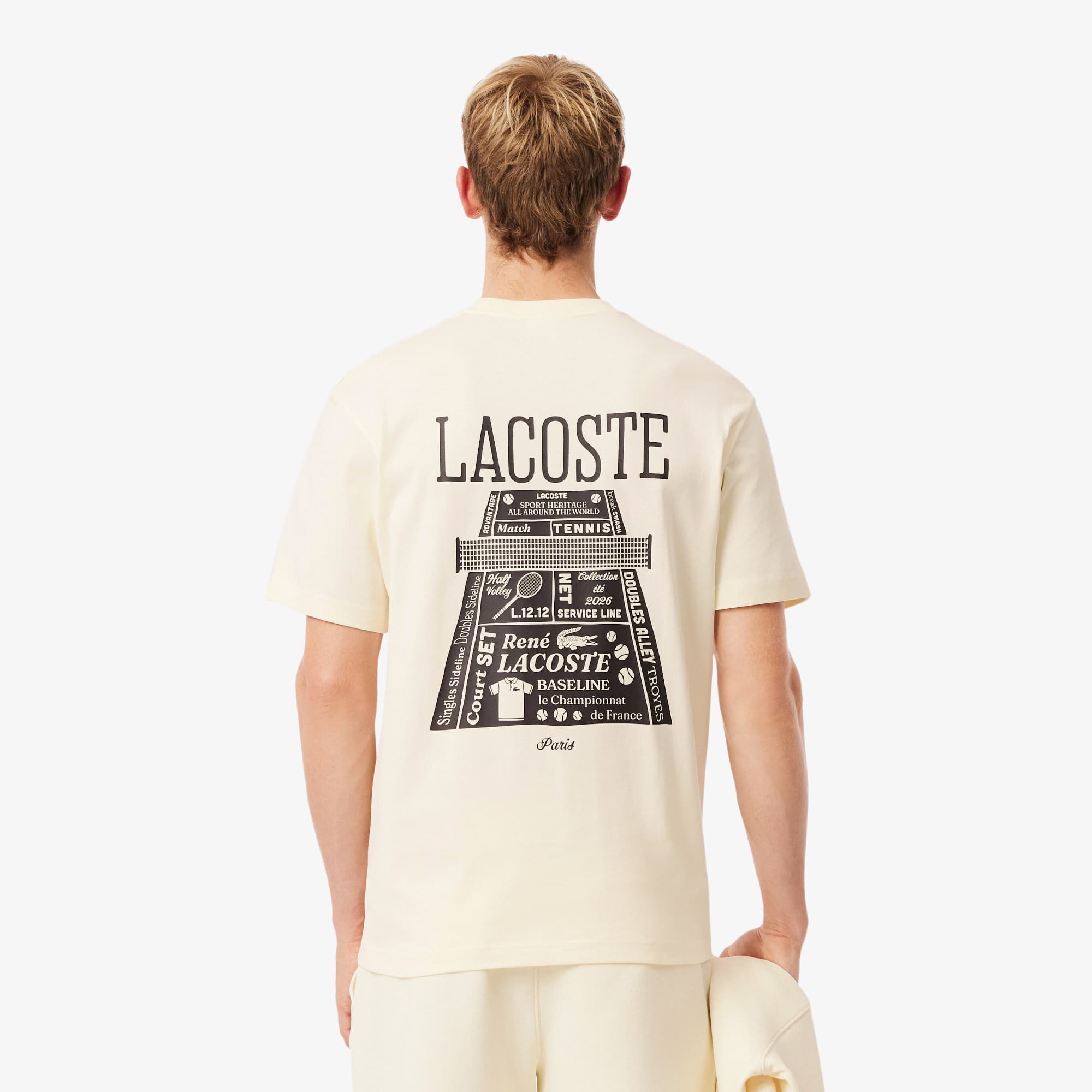 Thumbnail - Lacoste Printed Heavy Cotton T-shirt - Lemon Beige Size 6 - XL