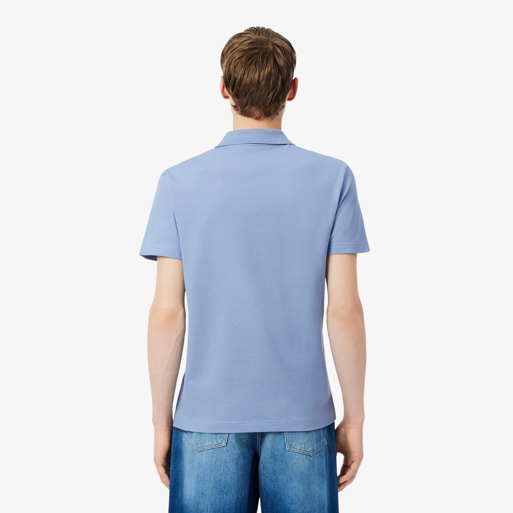 Thumbnail - Lacoste Regular Fit-Polohemd aus Piqué mit Colorblock-Design - Bleu Clair / Noir Size S