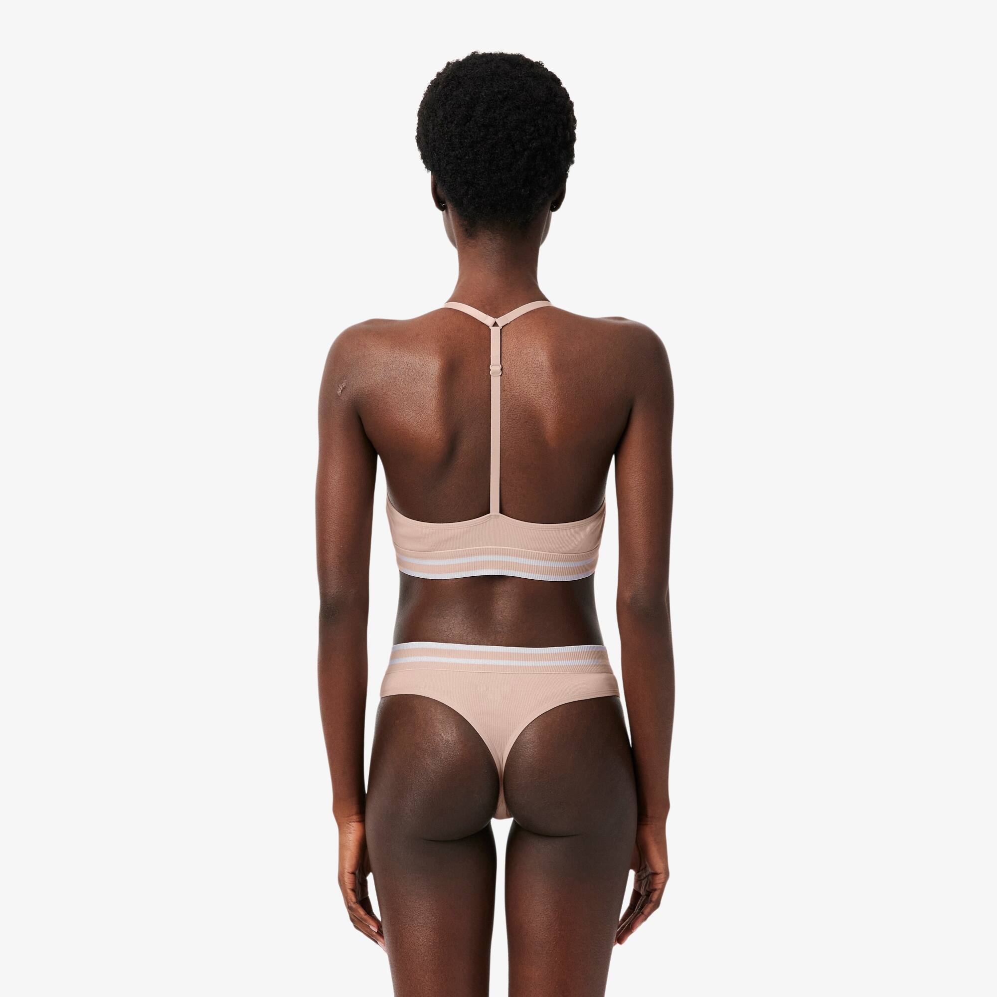 Thumbnail - Lacoste Bralette aus Baumwoll-Rippstrick - Rose Size XXS