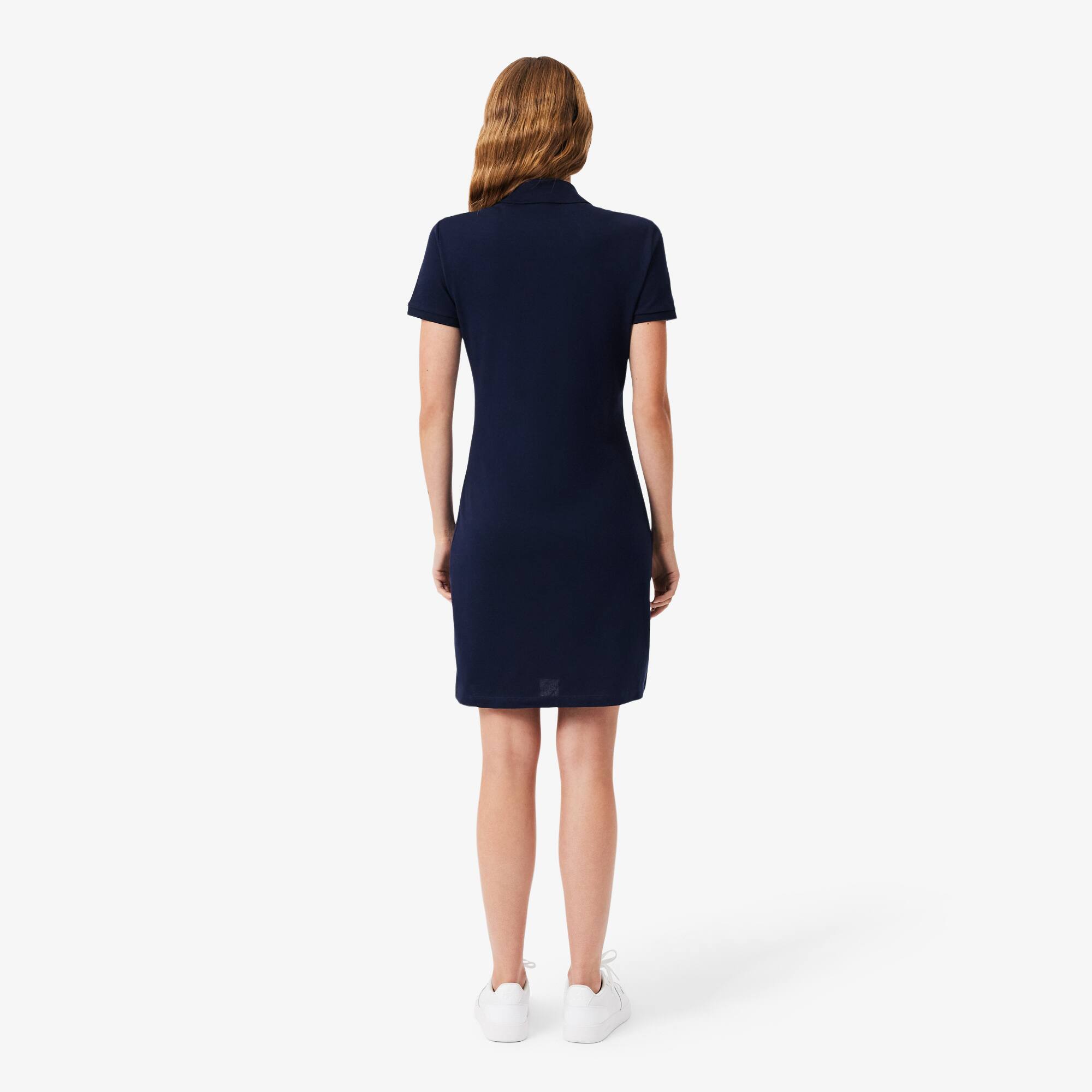 Thumbnail - Lacoste Slim Fit-Polokleid aus dehnbarem Mini Piqué - Navy Blau Size 32