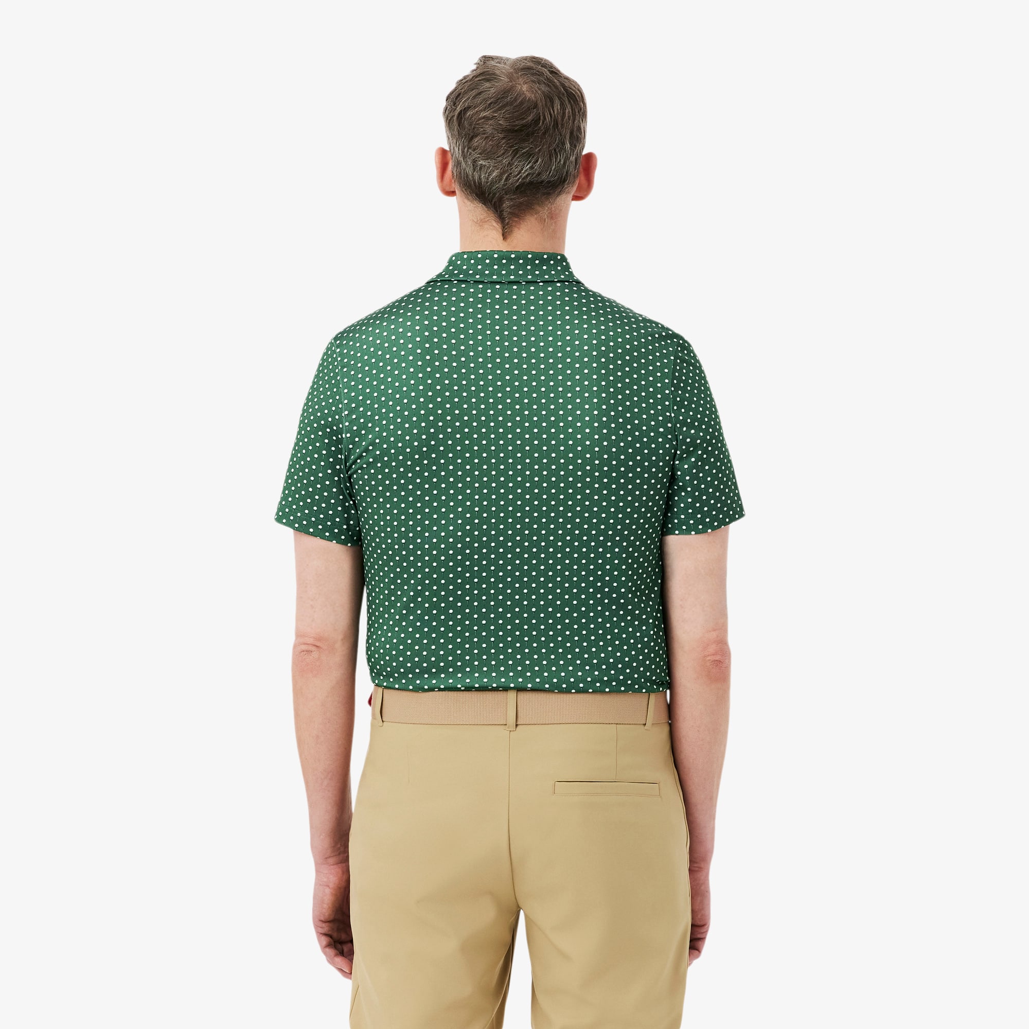 Thumbnail - Lacoste Golf-Polohemd mit Print, Regular Fit - Grün / Weiß Size L